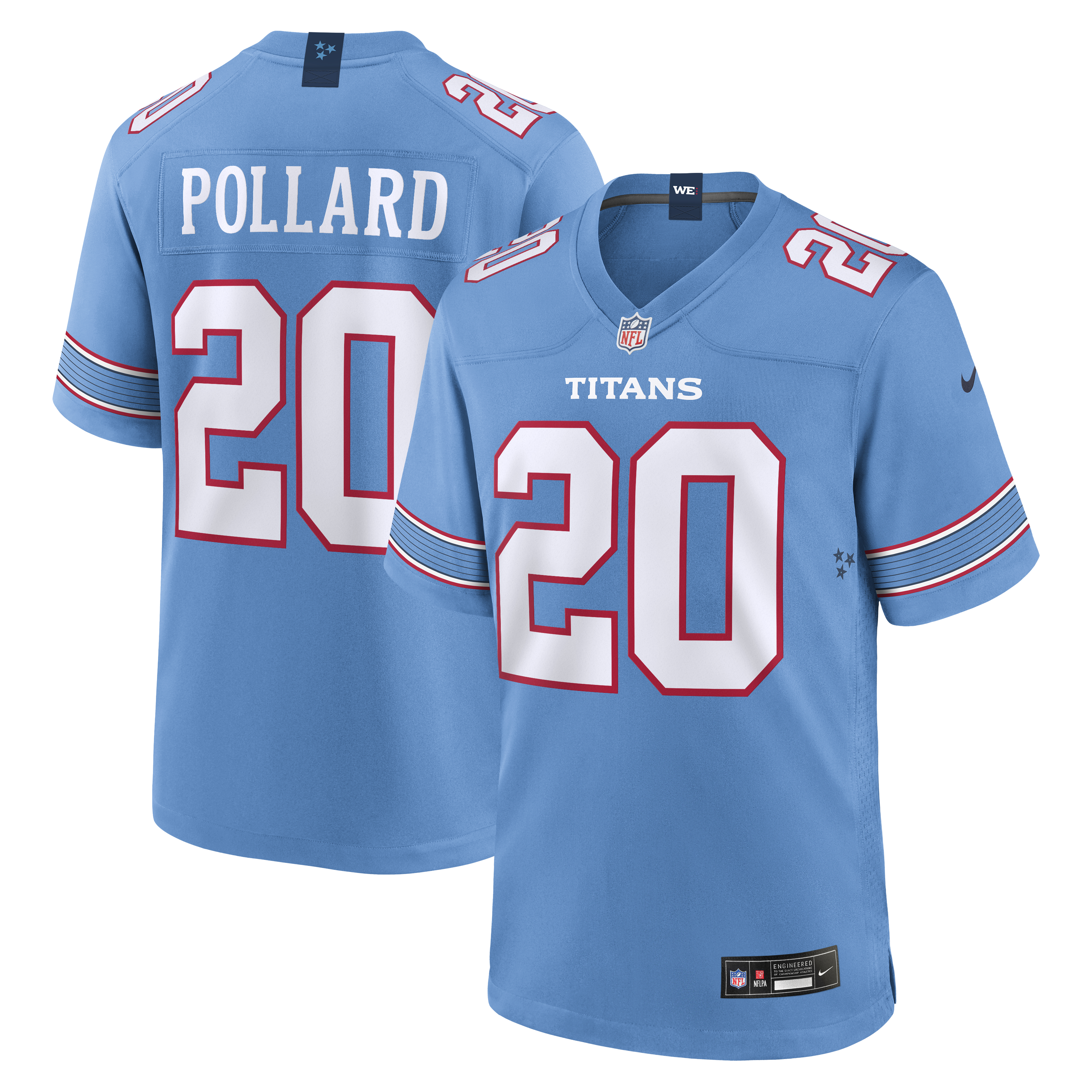 Tony Pollard Tennessee Titans Game Jersey - Light Blue