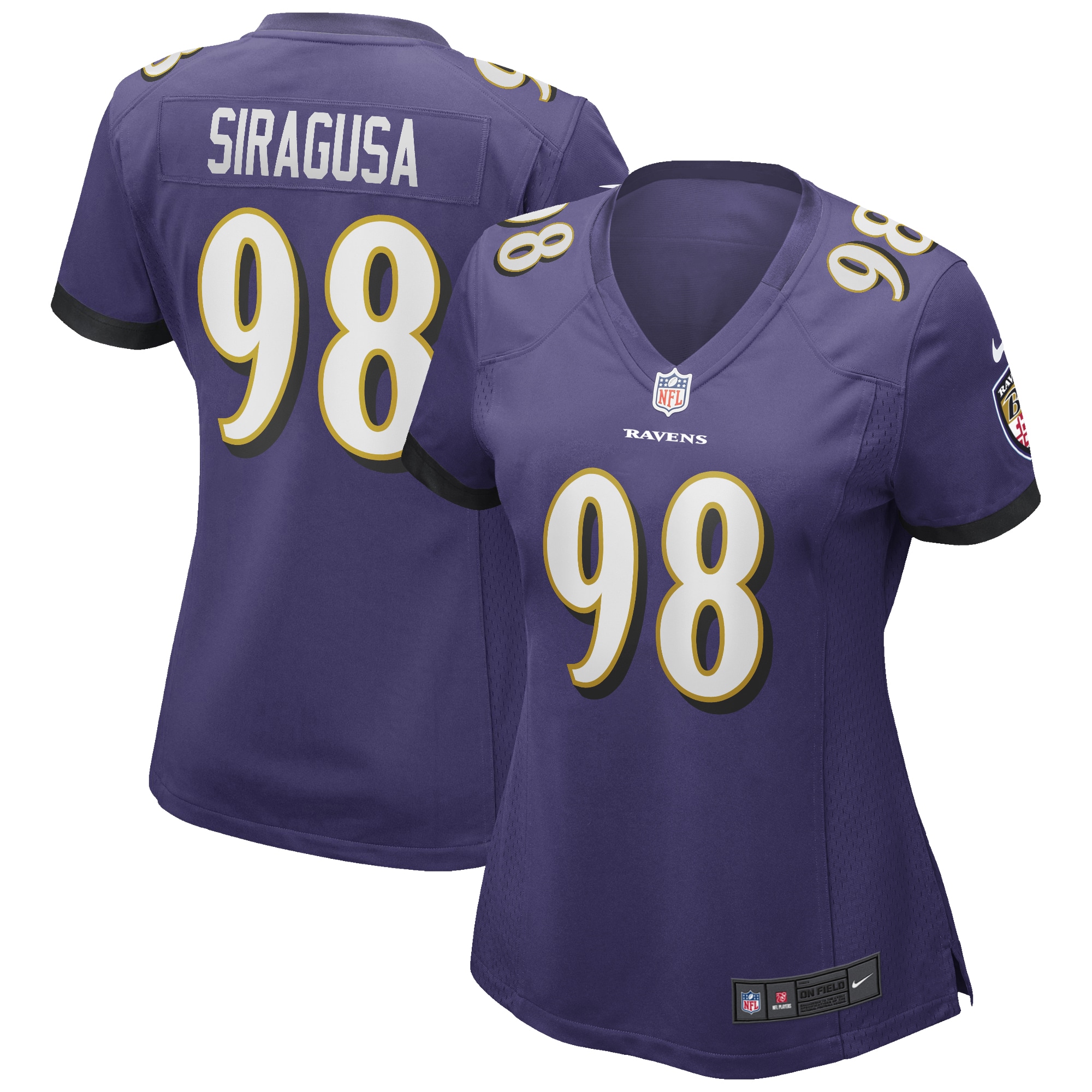 Tony Siragusa Baltimore Ravens Women's Game Retired Player Jersey - Purple