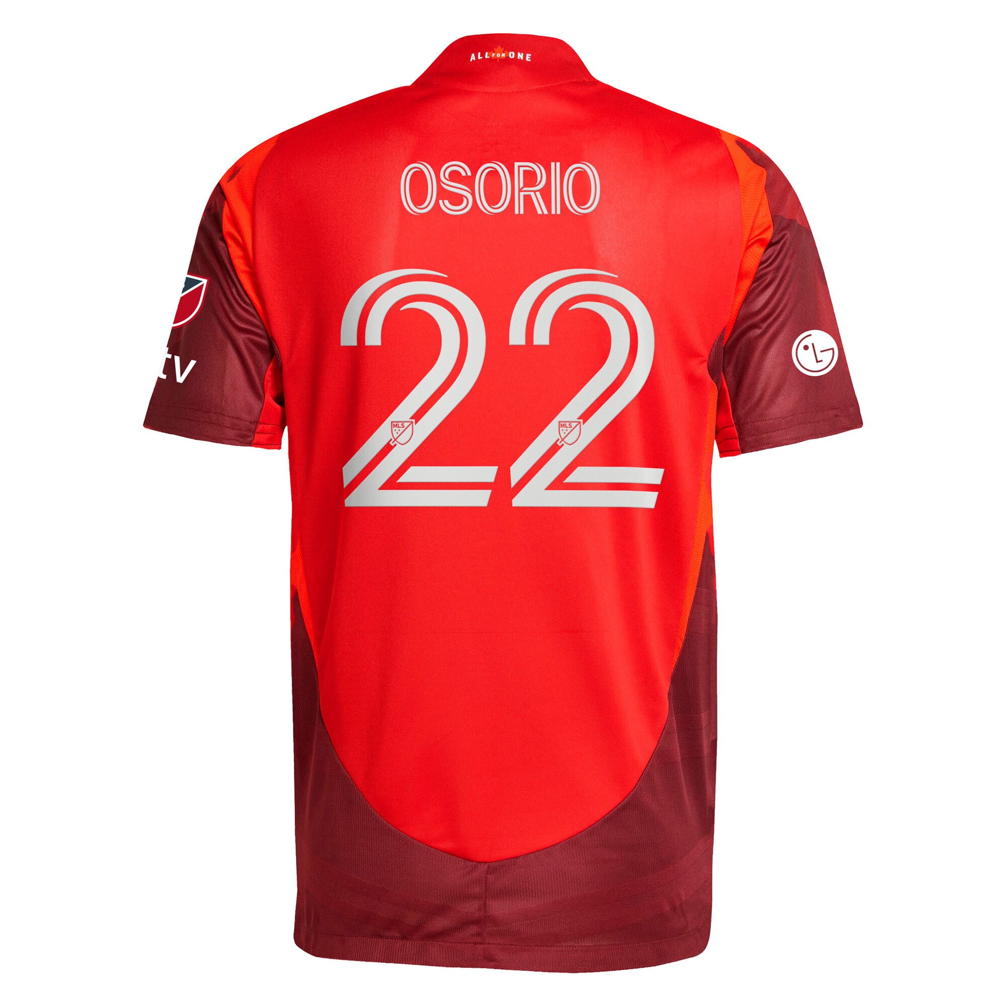 Alternative view of Toronto FC Osorio Red Jersey - Adidas Toronto FC Osorio #22 Red Jersey