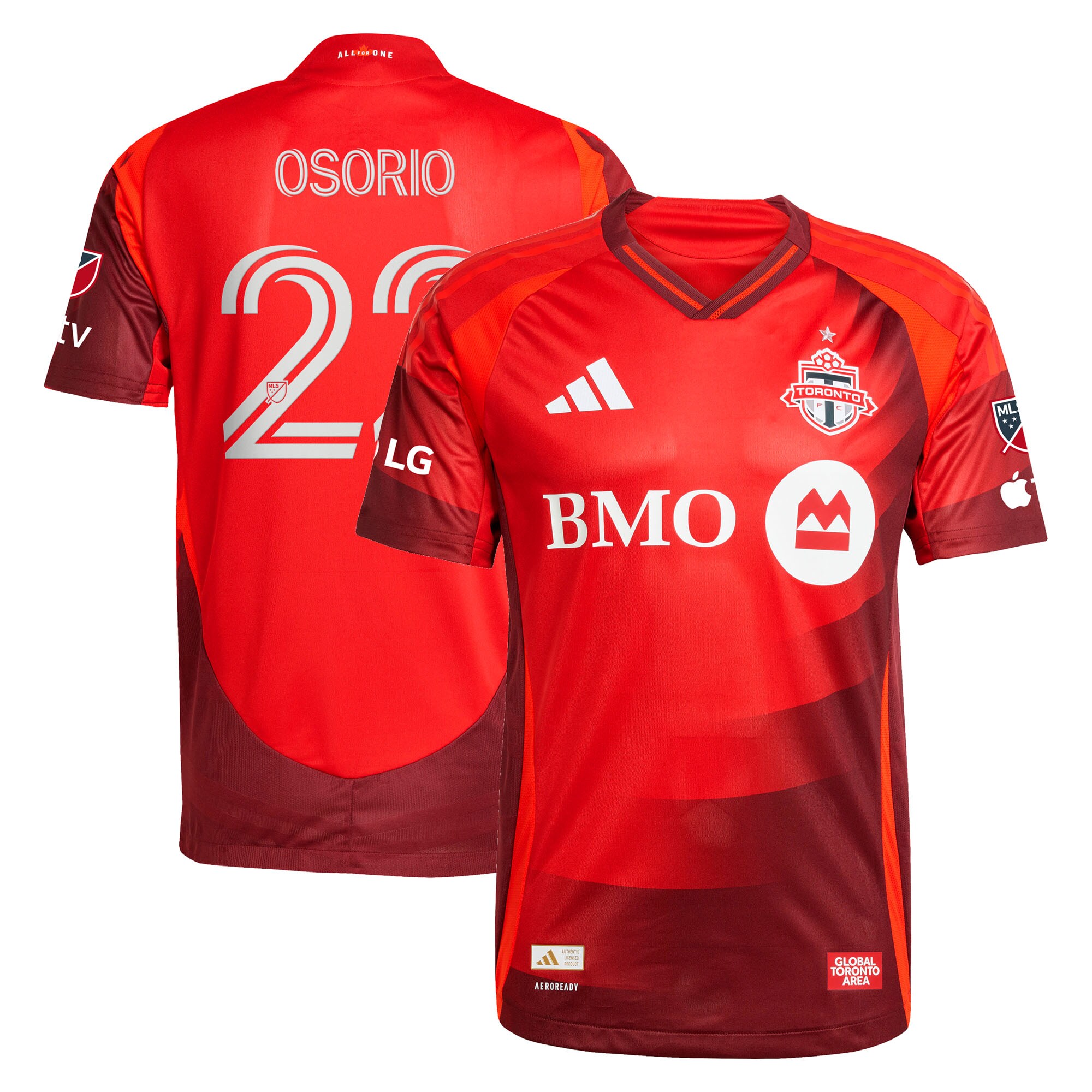 Toronto FC Osorio Red Jersey - Adidas Toronto FC Osorio #22 Red Jersey