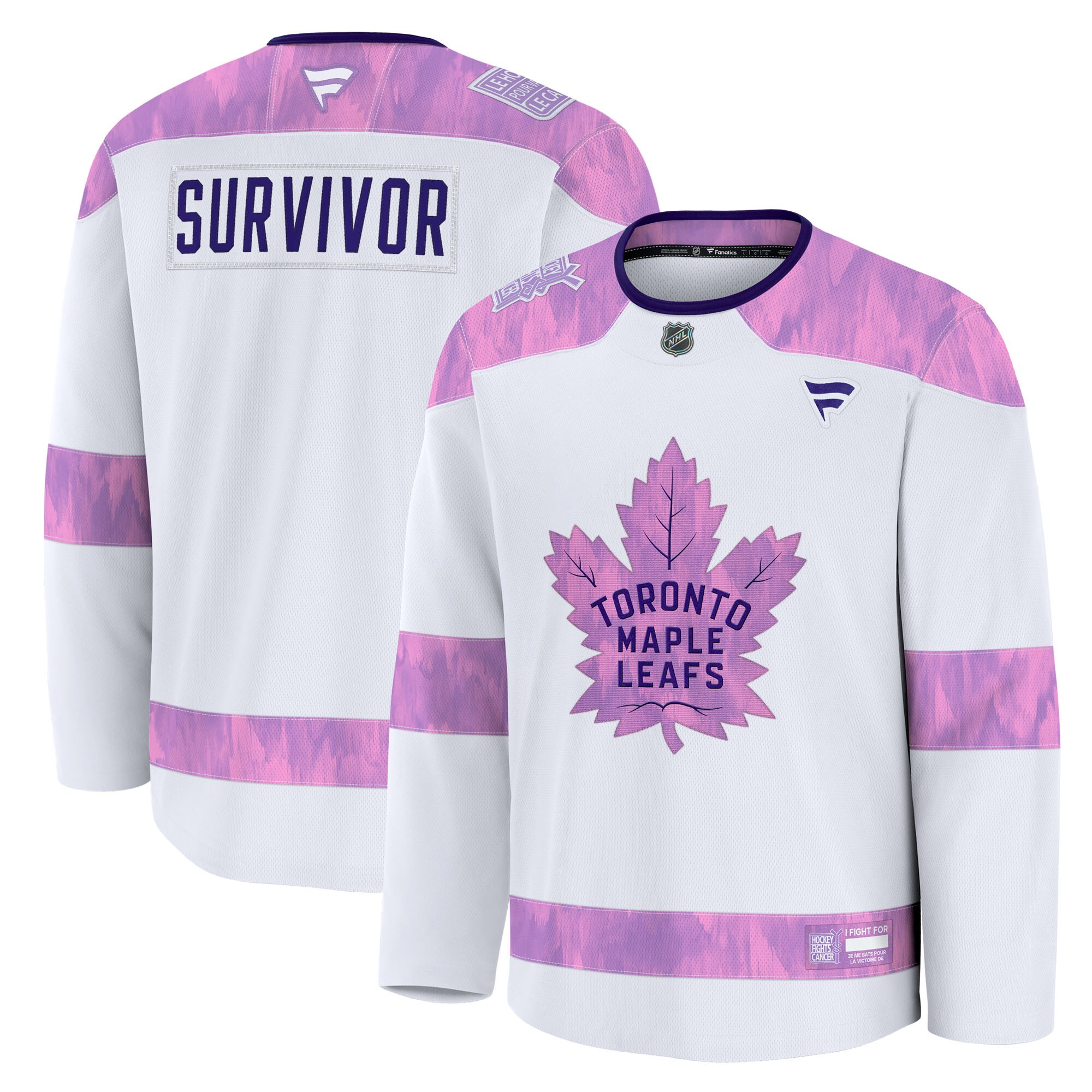 Toronto Maple Leafs Fanatics Hockey Fights Cancer Survivor Practice Jersey - White