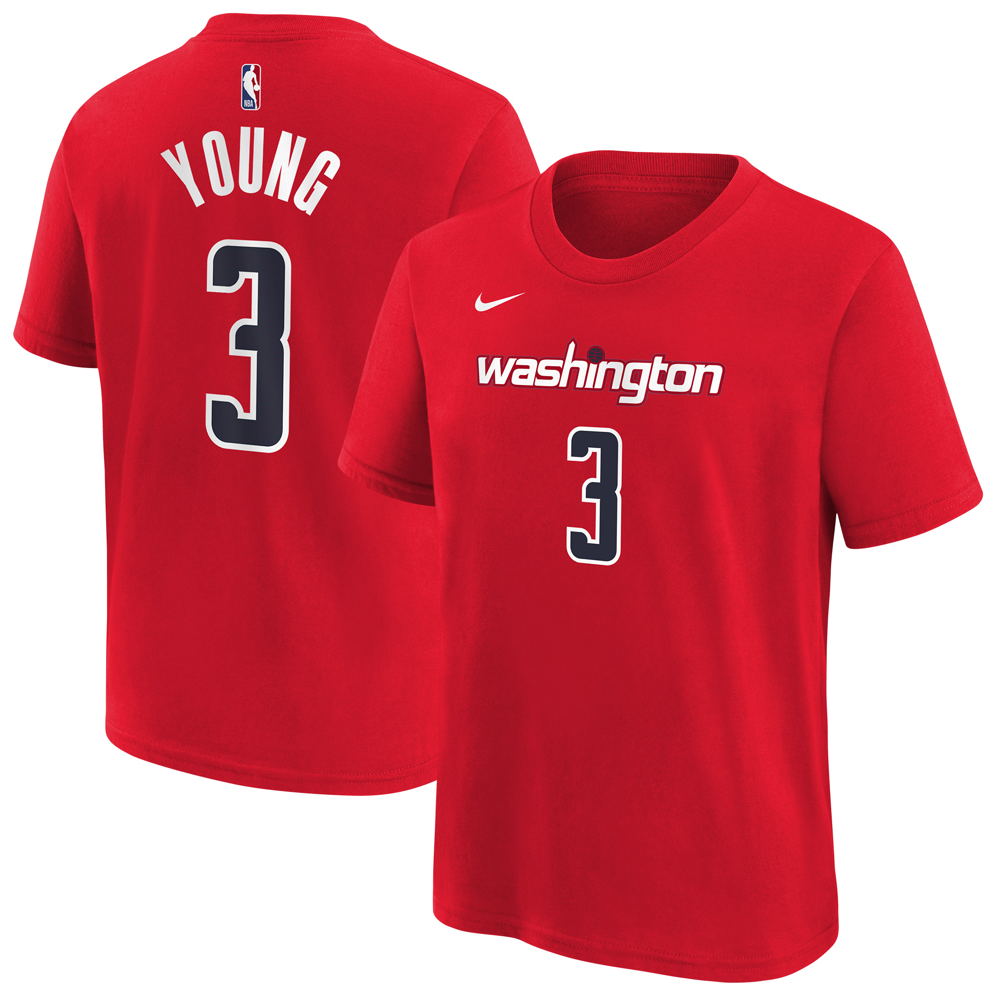 Trae Young Washington Wizards Youth 2026 Name & Number T-Shirt - Red