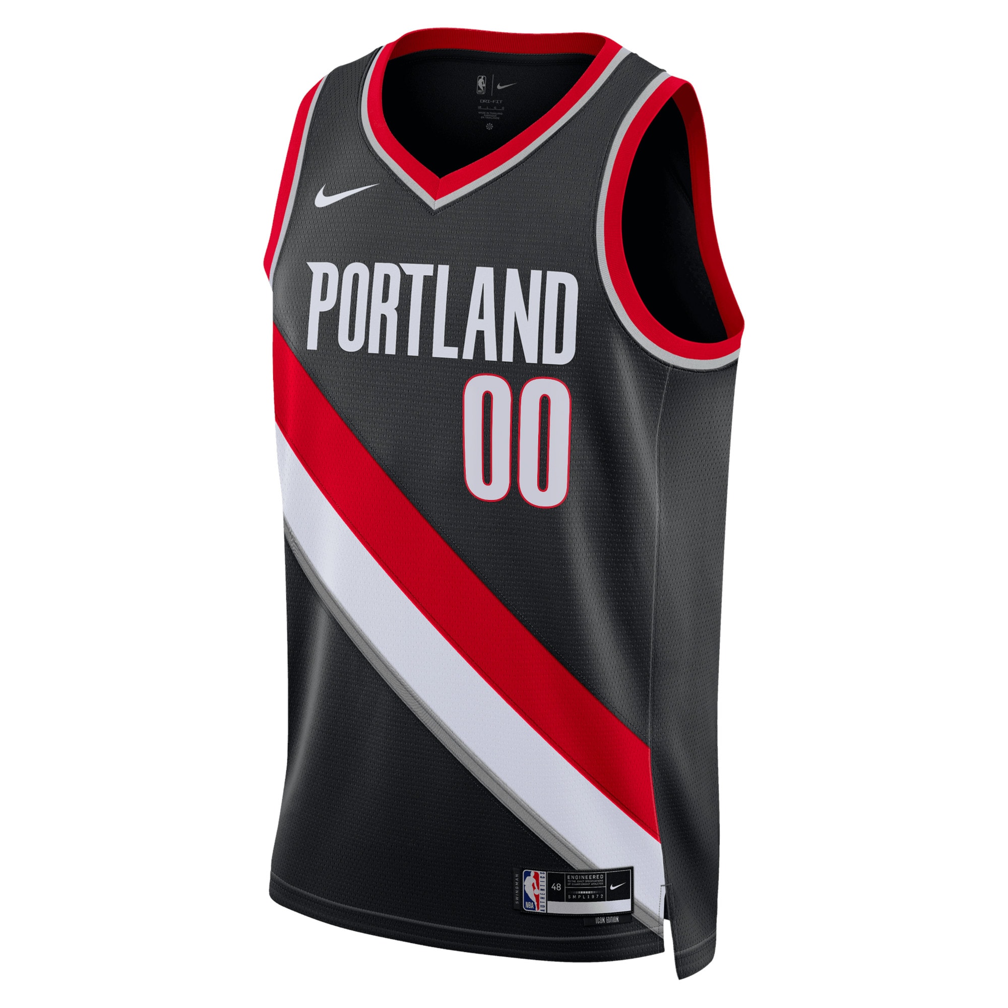 Alternative view of Trail Blazers Black Custom Jersey - Nike Portland Trail Blazers Black
