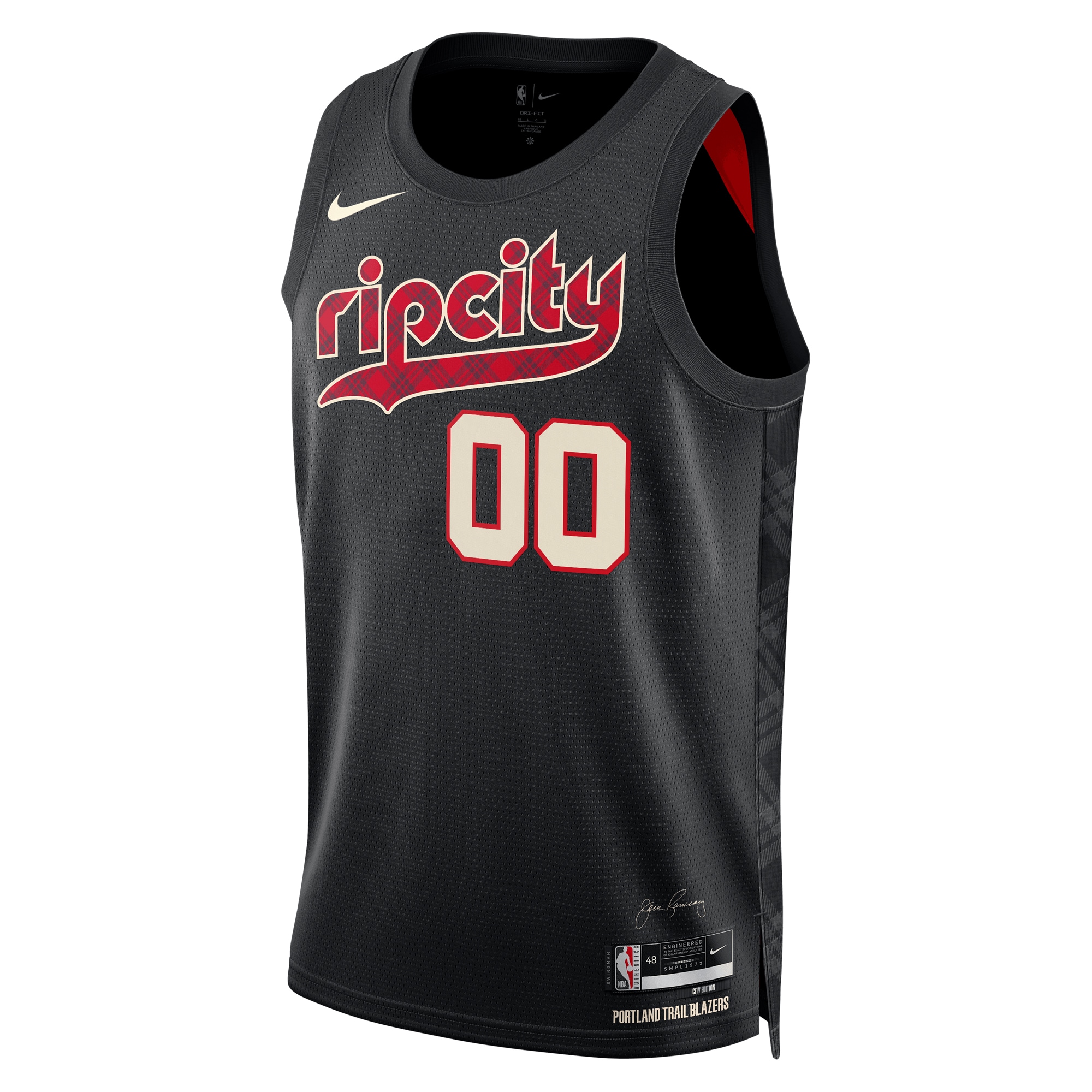 Alternative view of Trail Blazers Black Rip City Jersey - Nike Trail Blazers Black “Rip