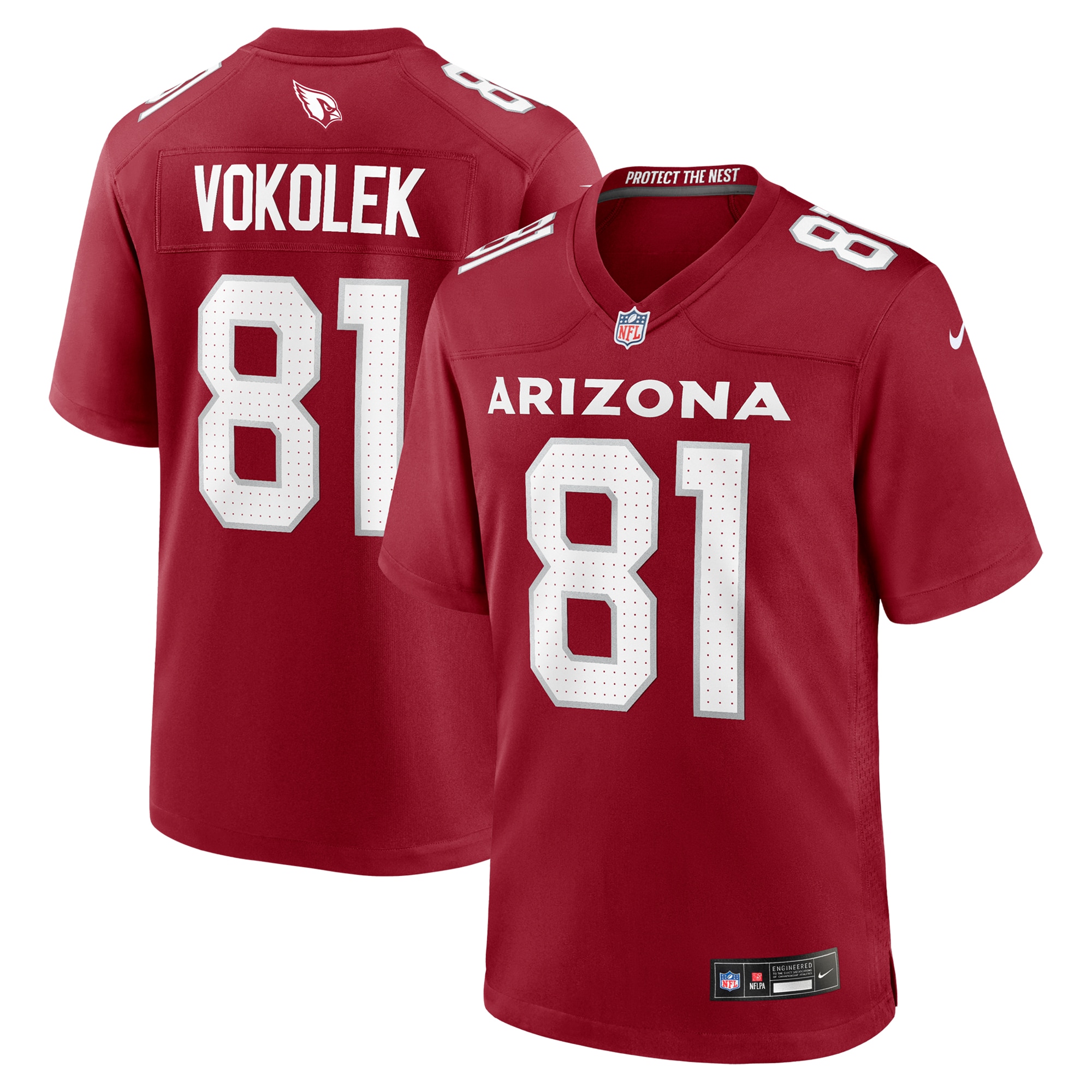 Travis Vokolek Arizona Cardinals Team Game Jersey - Cardinal
