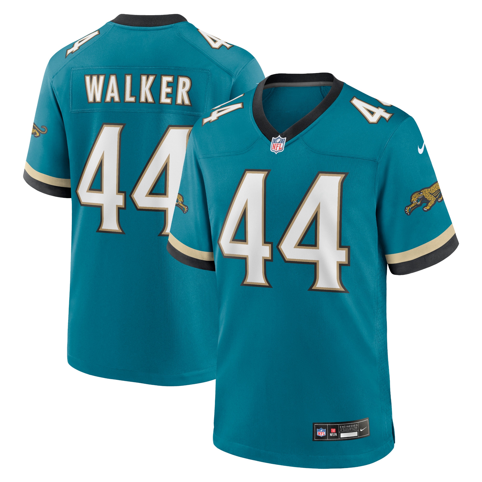 Travon Walker Jacksonville Jaguars Prowler Throwback Player Game Jersey - Teal