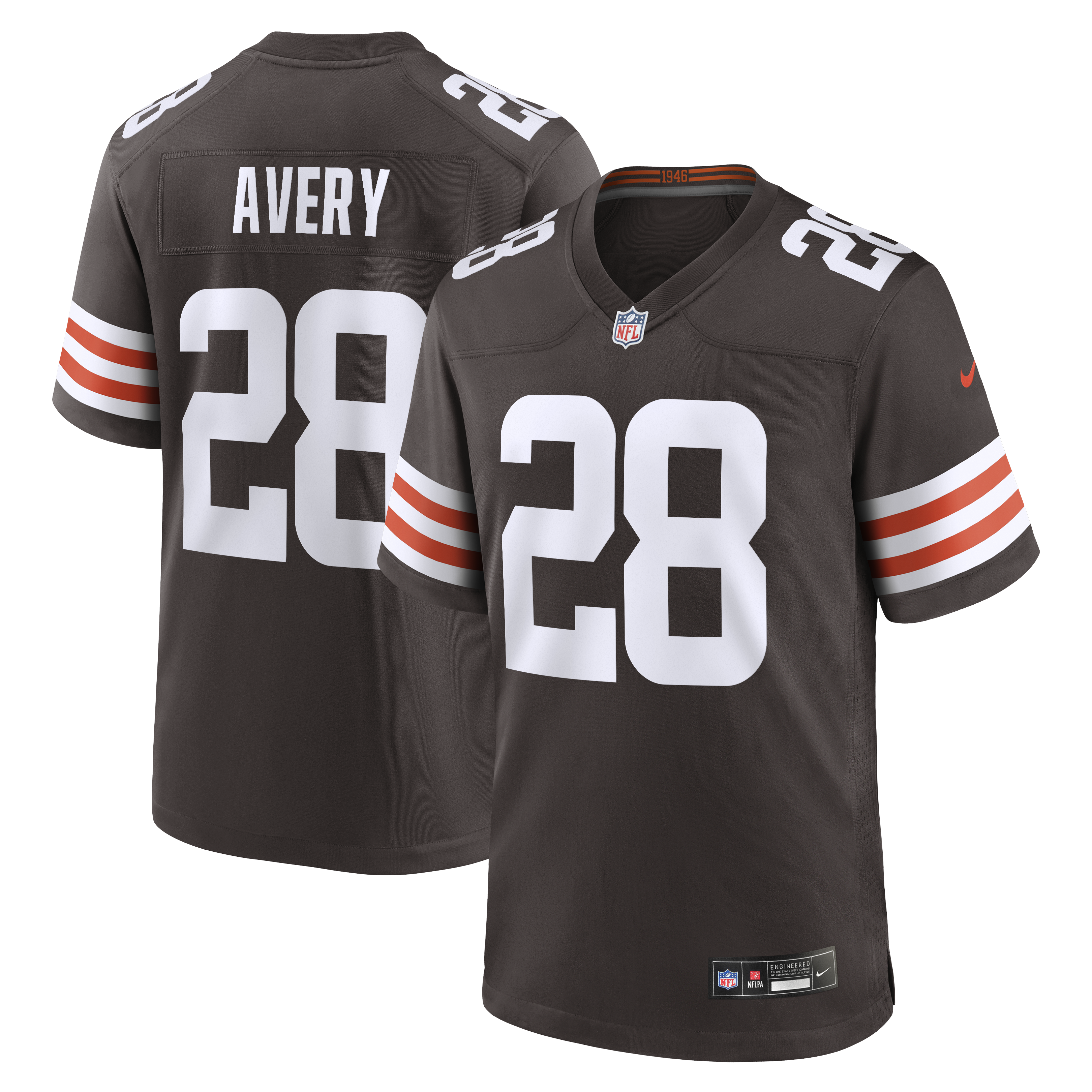 Tre Avery Cleveland Browns Team Game Jersey - Brown