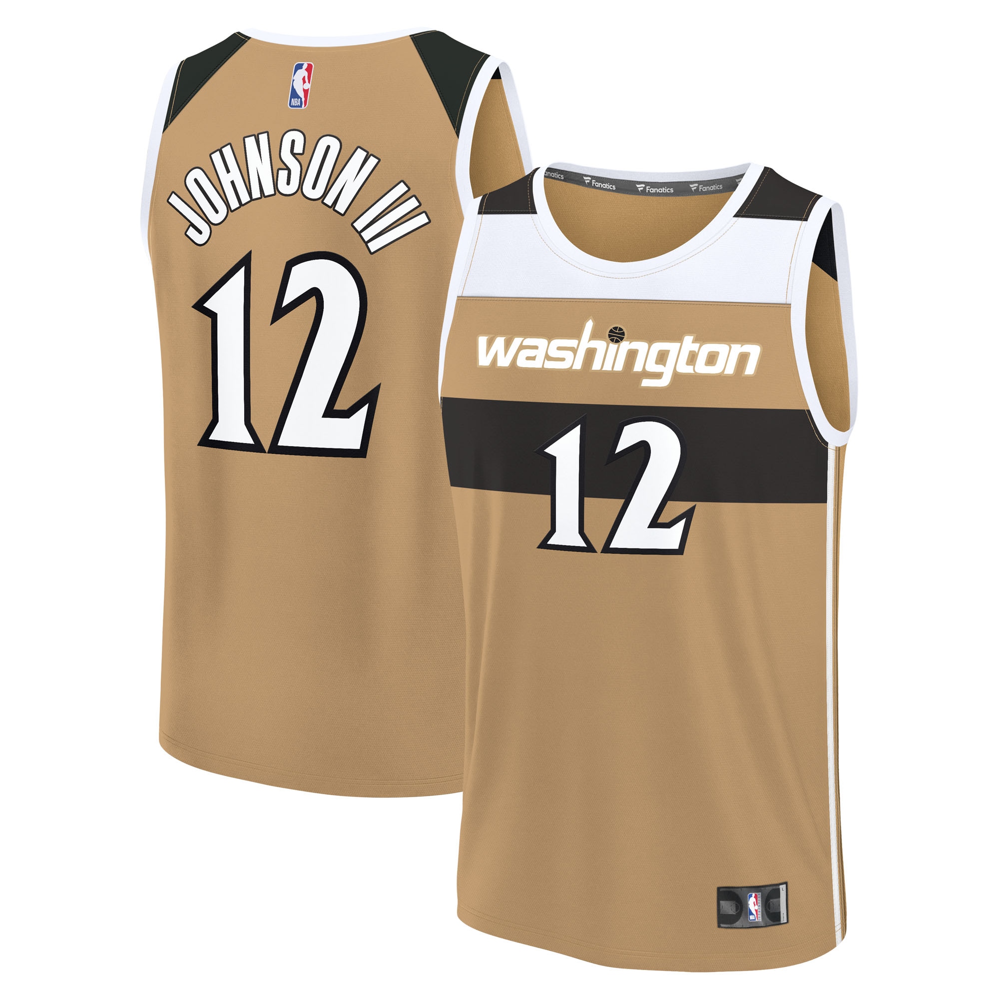 Tre Johnson III Washington Wizards Fanatics 2025/26 City Edition Fast Break Jersey - Gold