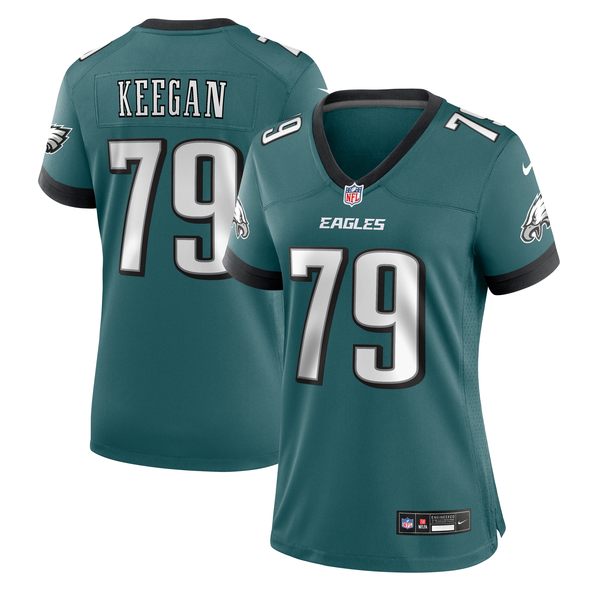 Trevor Keegan Philadelphia Eagles Women's Team Game Jersey - Midnight Green