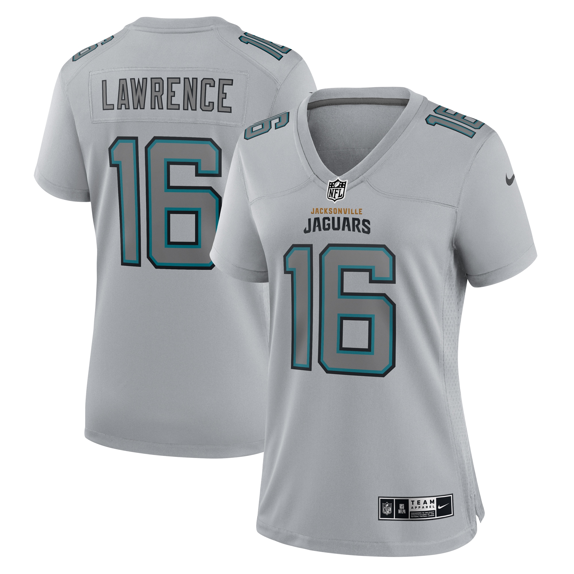 Trevor Lawrence Jacksonville Jaguars Women's Atmosphere Fashion Game Jersey - Gray