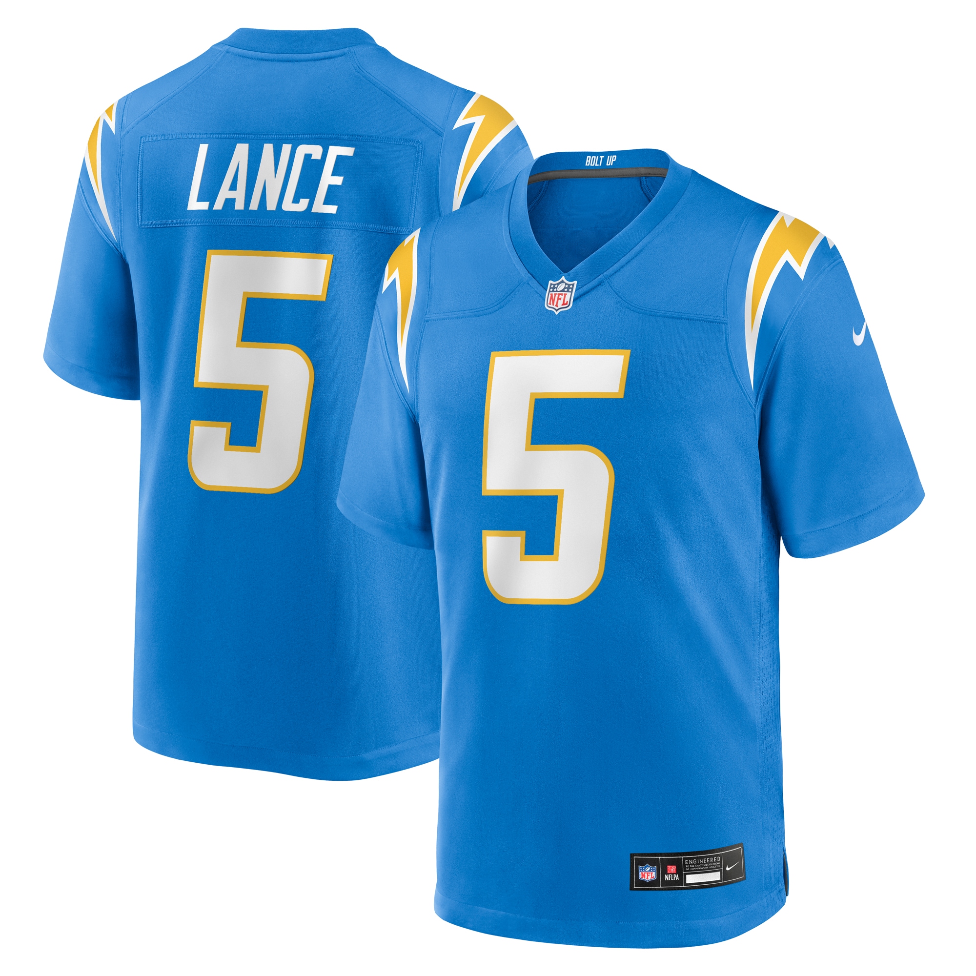 Trey Lance Los Angeles Chargers Team Game Jersey - Powder Blue