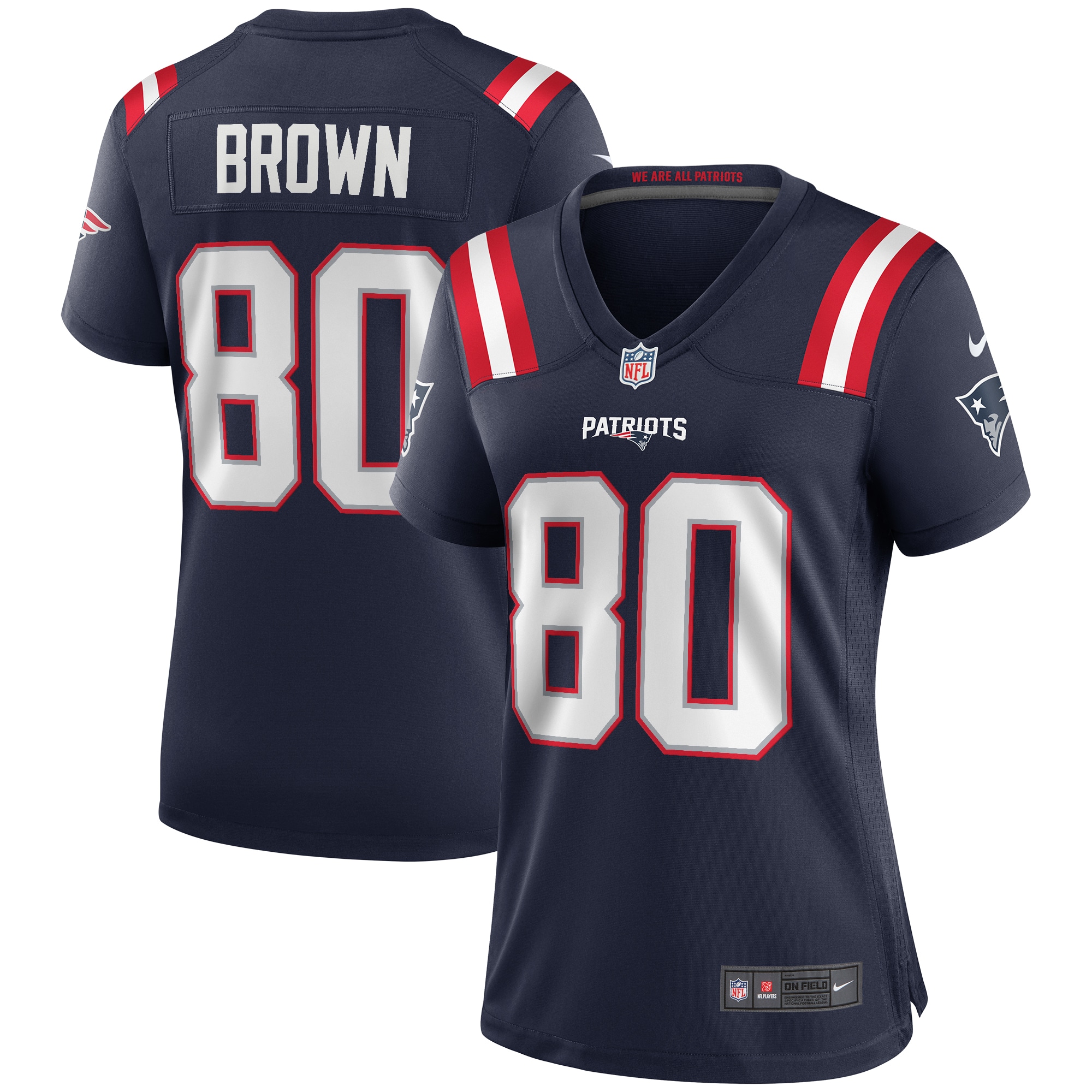 Troy Brown New England Patriots Women's Game Retired Player Jersey - Navy