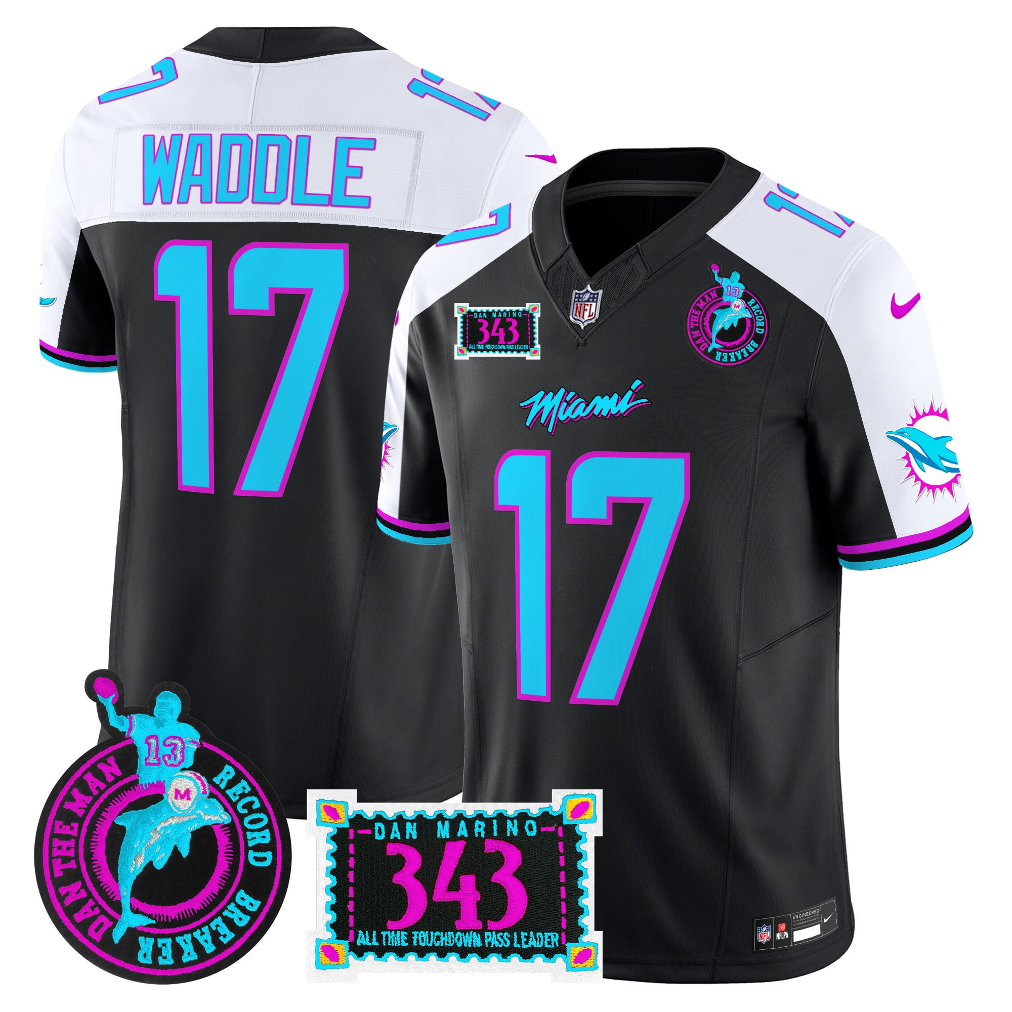 Alternative view of Tua Tagovailoa Black Jersey - Nike Tua Tagovailoa Dolphins Jersey