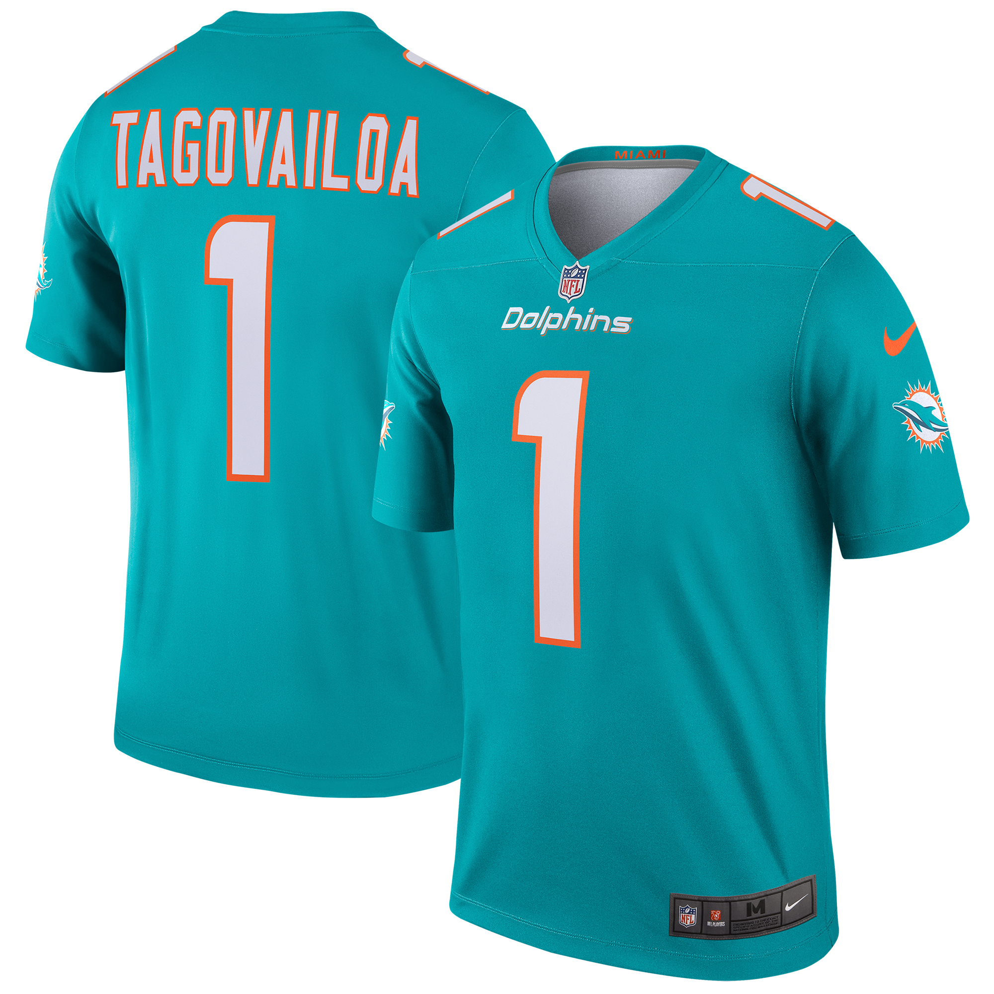 Tua Tagovailoa Miami Dolphins Legend Player Performance Top - Aqua