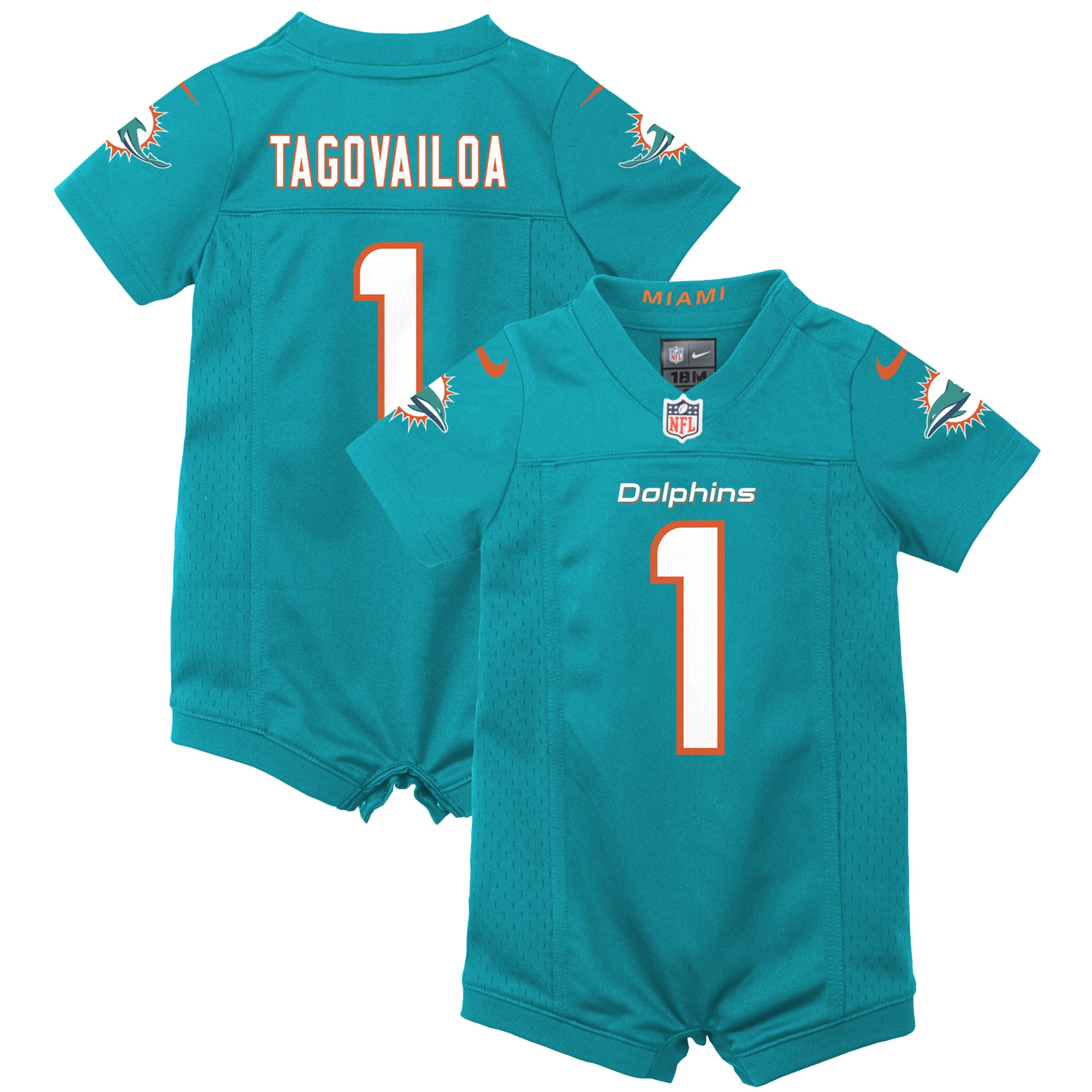Tua Tagovailoa Miami Dolphins Newborn & Infant Game Romper Jersey - Aqua