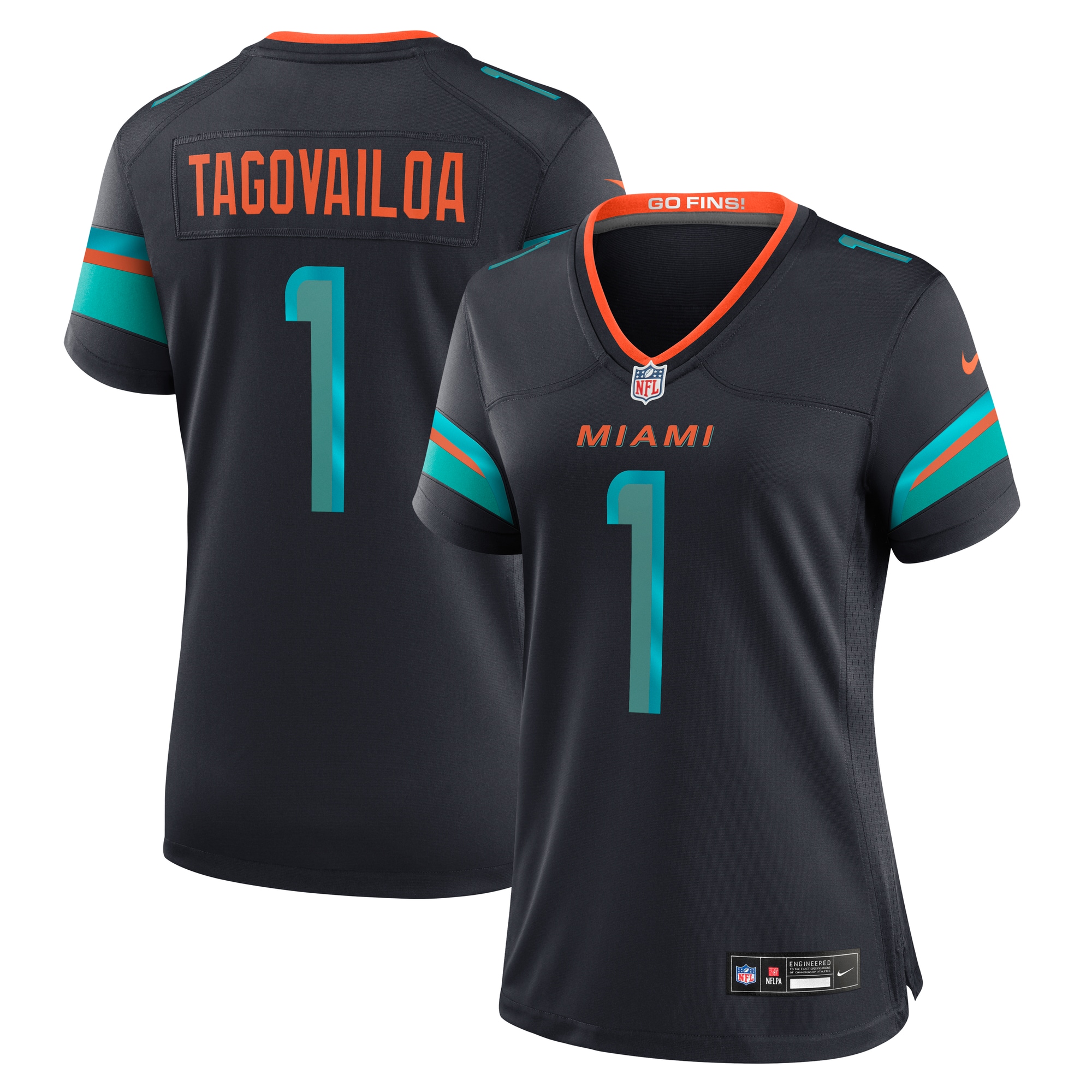 Tua Tagovailoa Miami Dolphins Women's 2025 Rivalries Collection Game Jersey - Pitch Blue