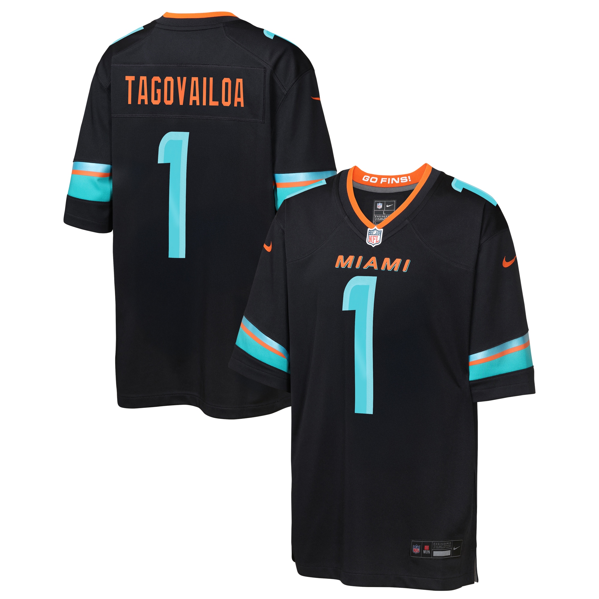 Tua Tagovailoa Miami Dolphins Youth 2025 Rivalries Collection Game Jersey - Pitch Blue
