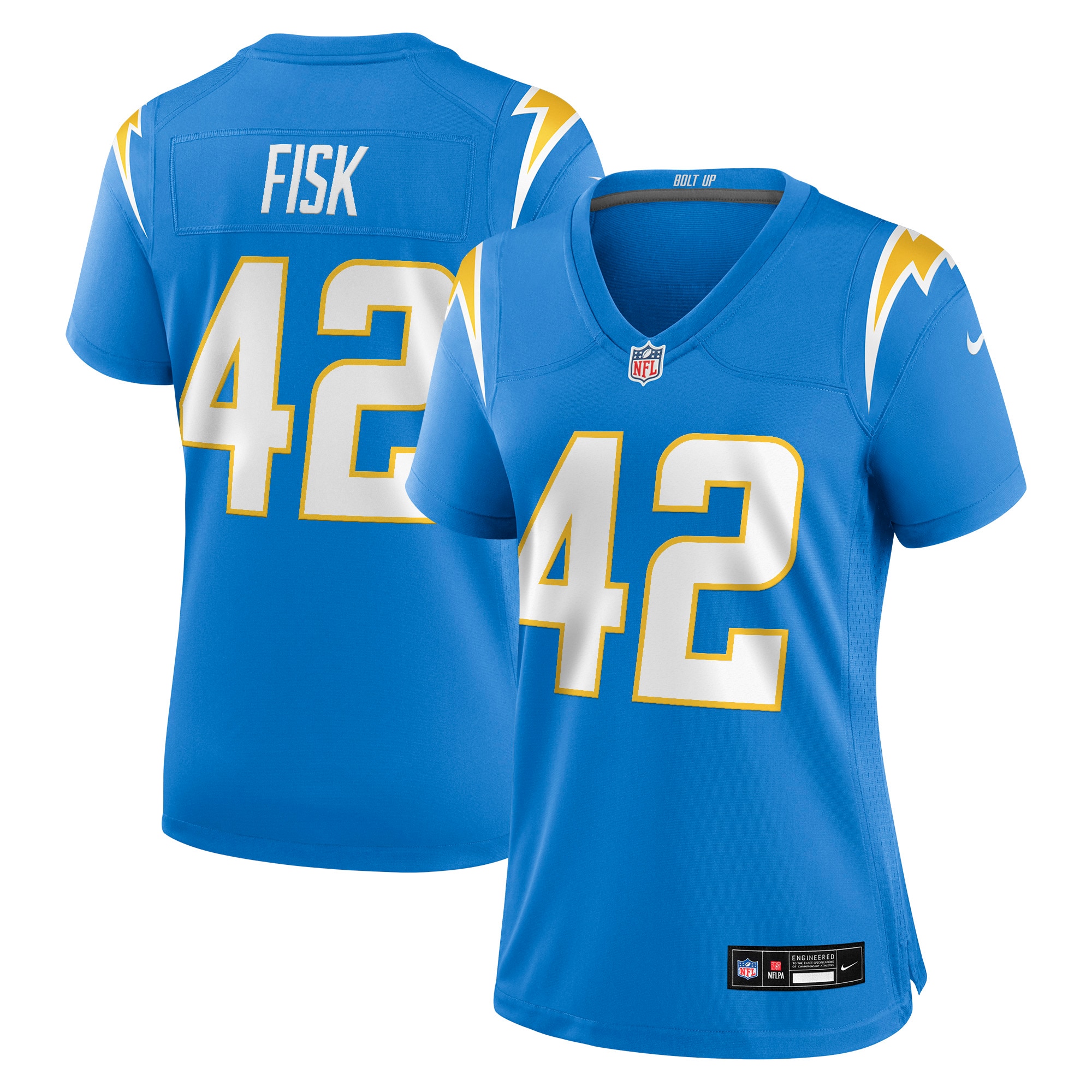 Tucker Fisk Los Angeles Chargers Women's Team Game Jersey - Powder Blue