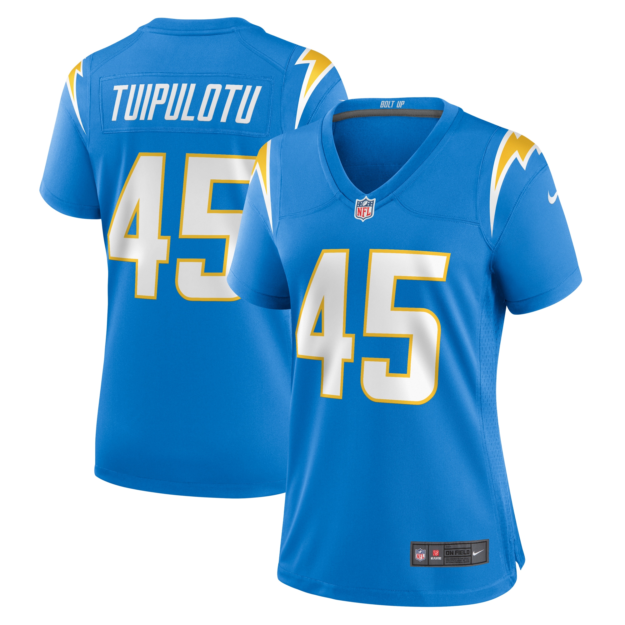 Tuli Tuipulotu Los Angeles Chargers Women's Team Game Jersey - Powder Blue