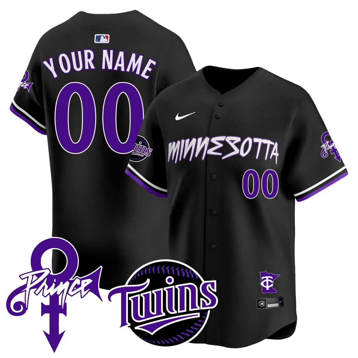 Twins Prince Black Jersey - MLB Limited Edition