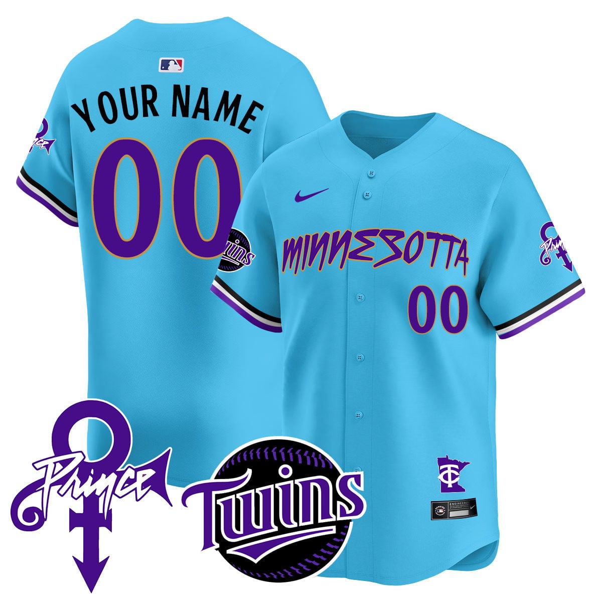 Alternative view of Twins Prince Black Jersey - MLB Limited Edition