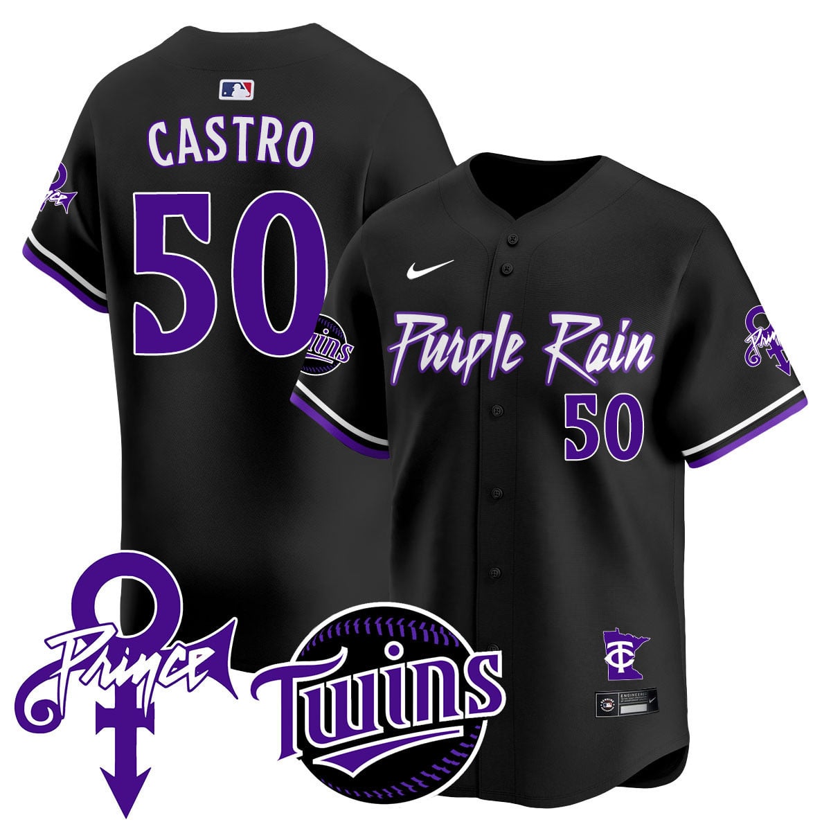 Alternative view of Twins Prince Purple Rain Jersey - Nike - Limited Edition