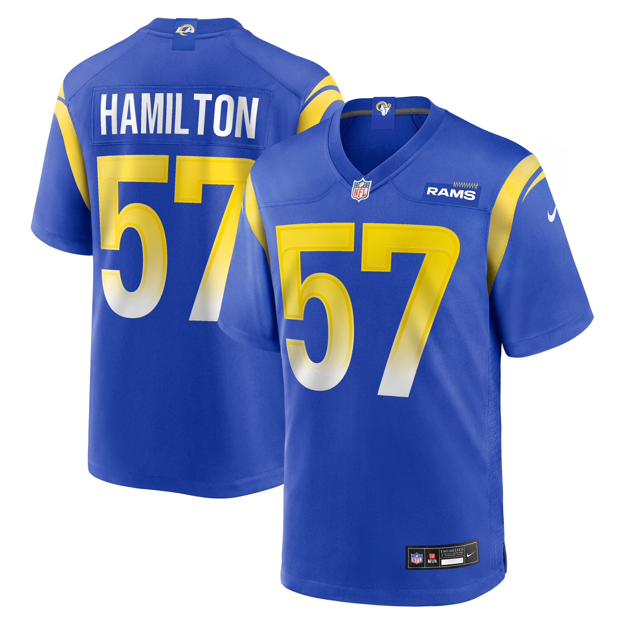 Ty Hamilton Los Angeles Rams Team Game Jersey - Royal