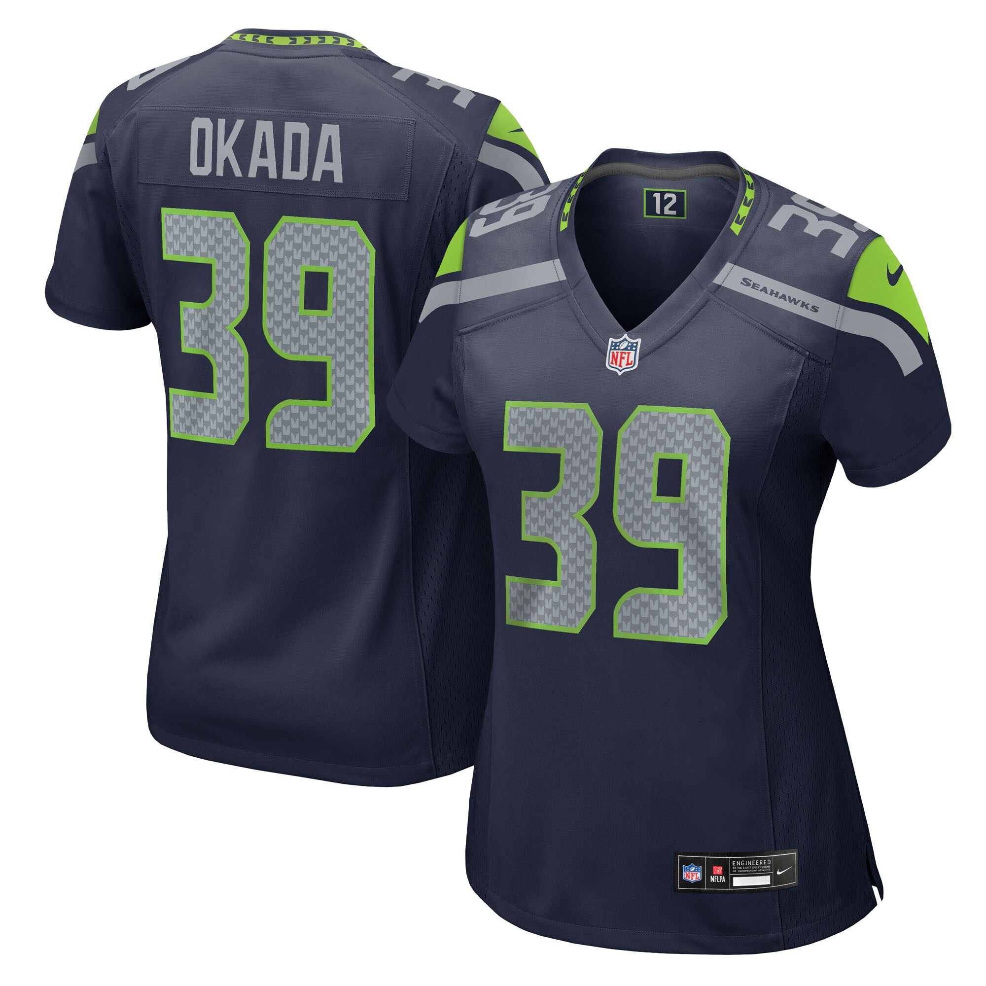 Ty Okada Seattle Seahawks Women's Team Game Jersey - College Navy