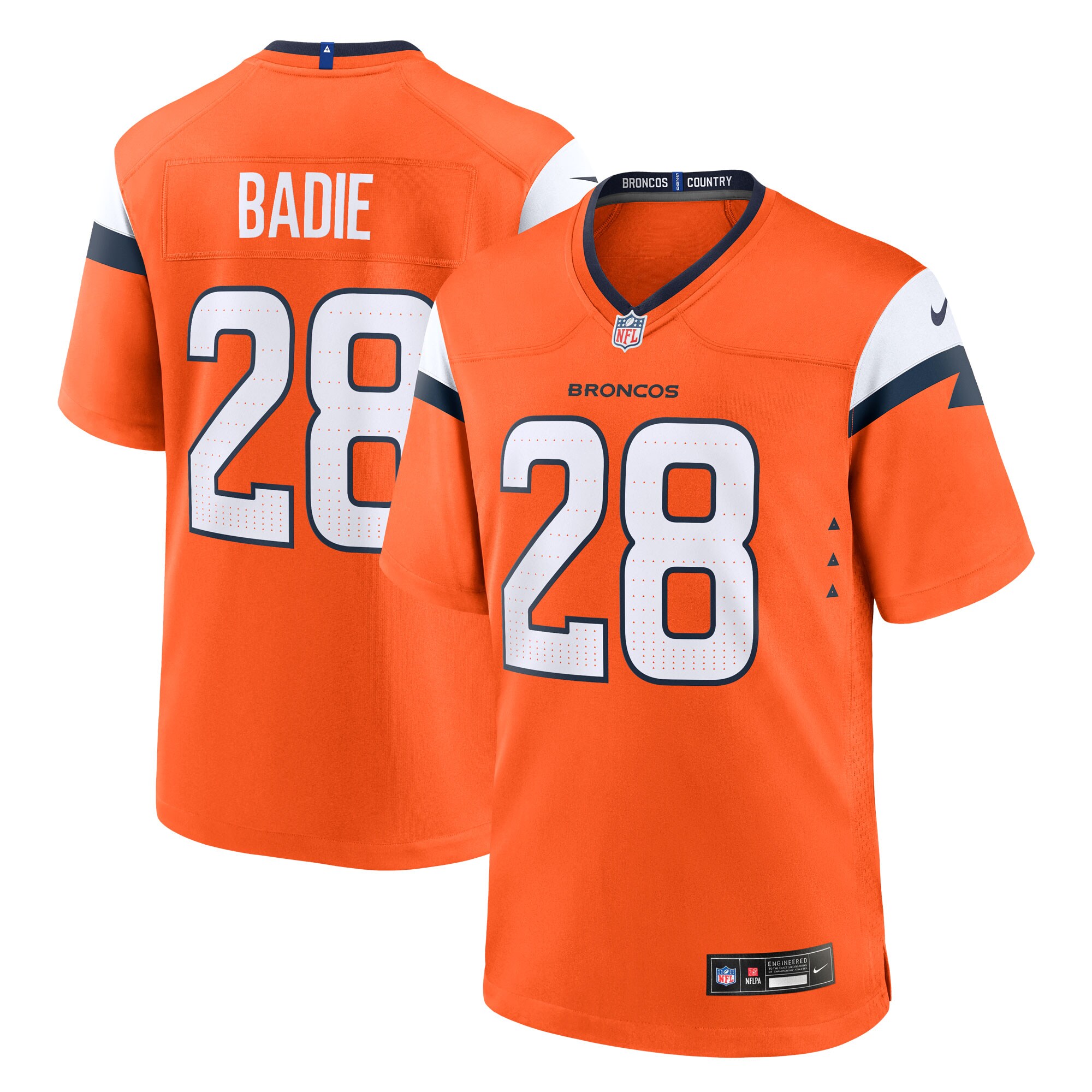 Tyler Badie Denver Broncos Team Game Jersey - Orange