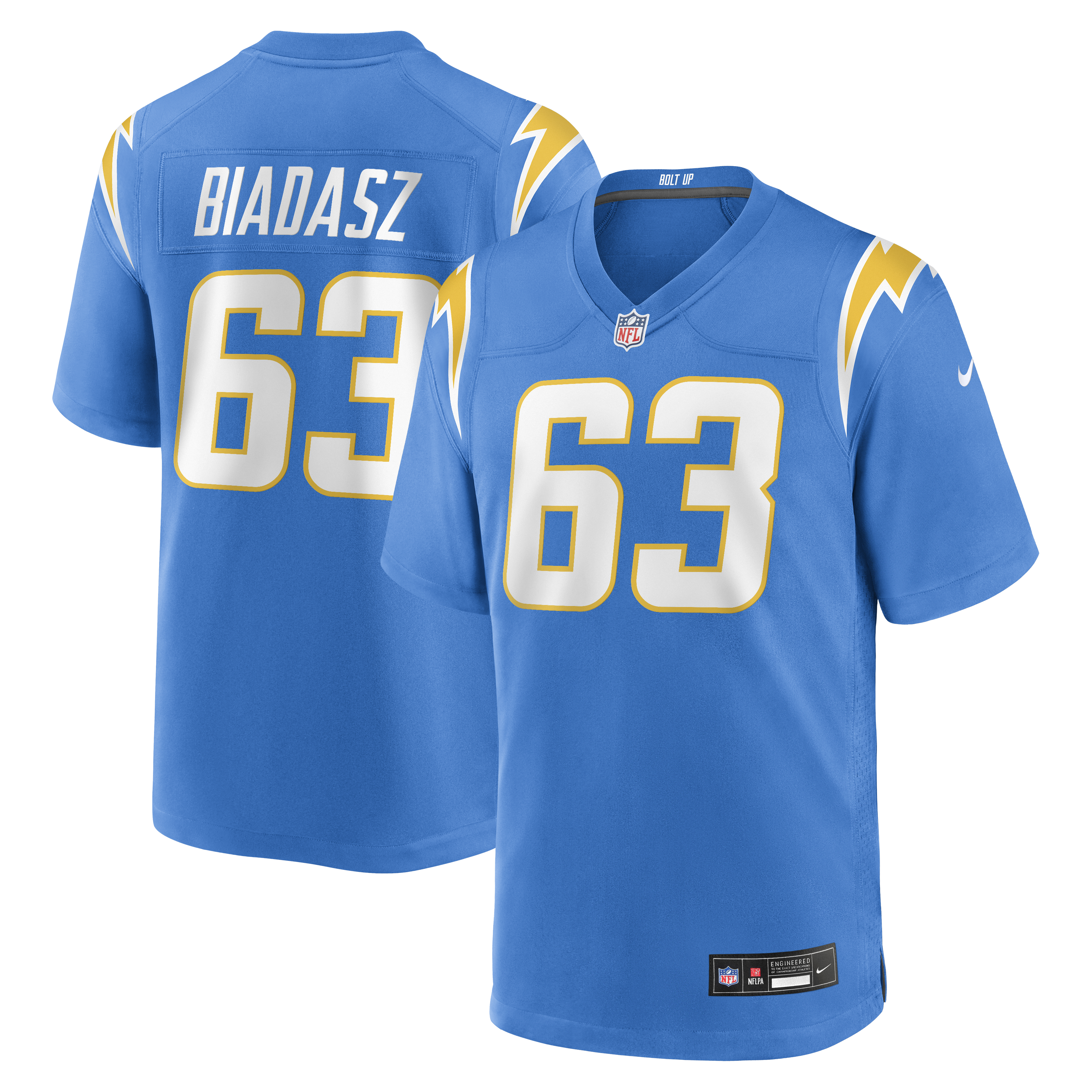 Tyler Biadasz Los Angeles Chargers Team Game Jersey - Powder Blue