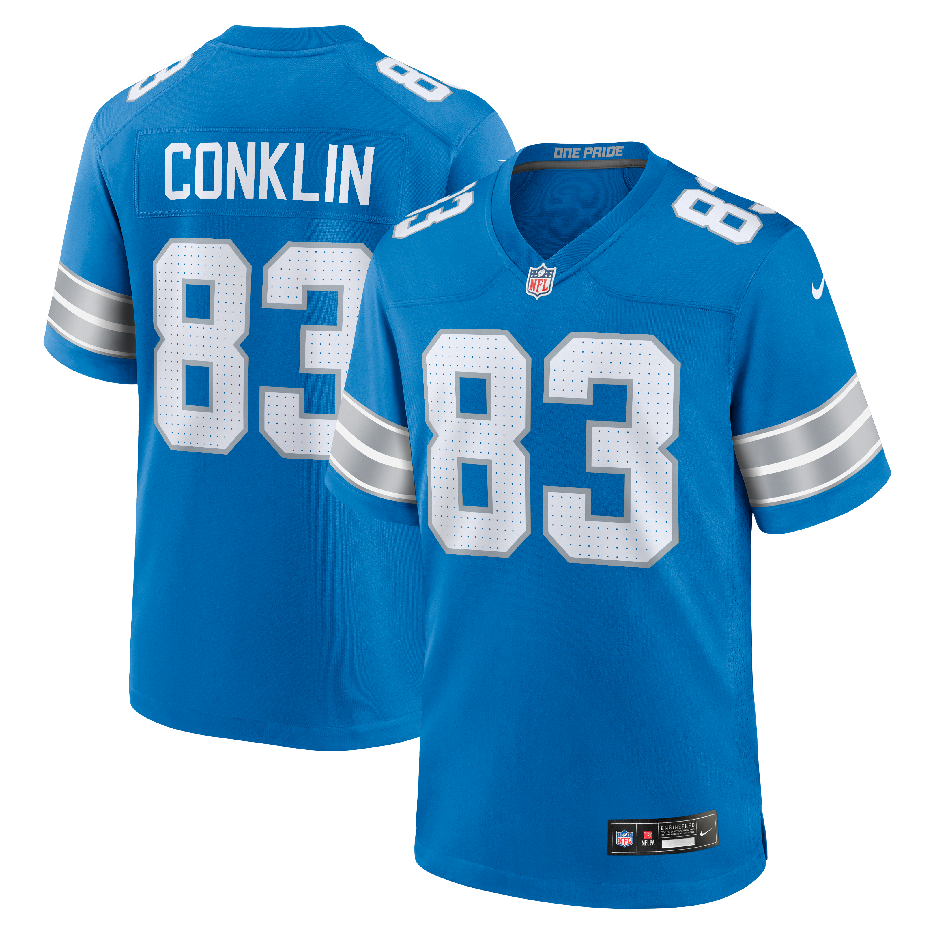 Tyler Conklin Detroit Lions Team Game Jersey - Blue