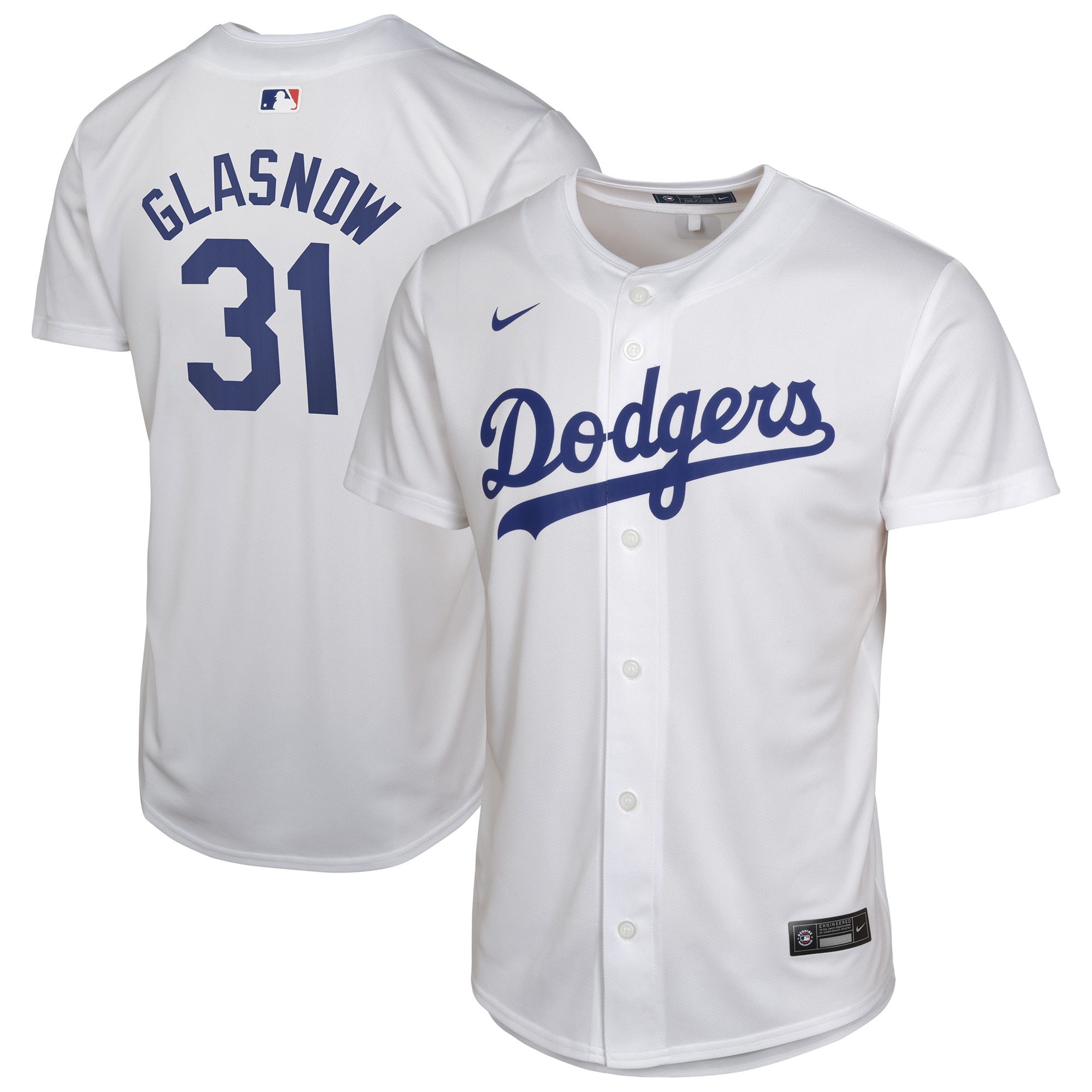 Tyler Glasnow Los Angeles Dodgers Youth Home Player Game Jersey - White