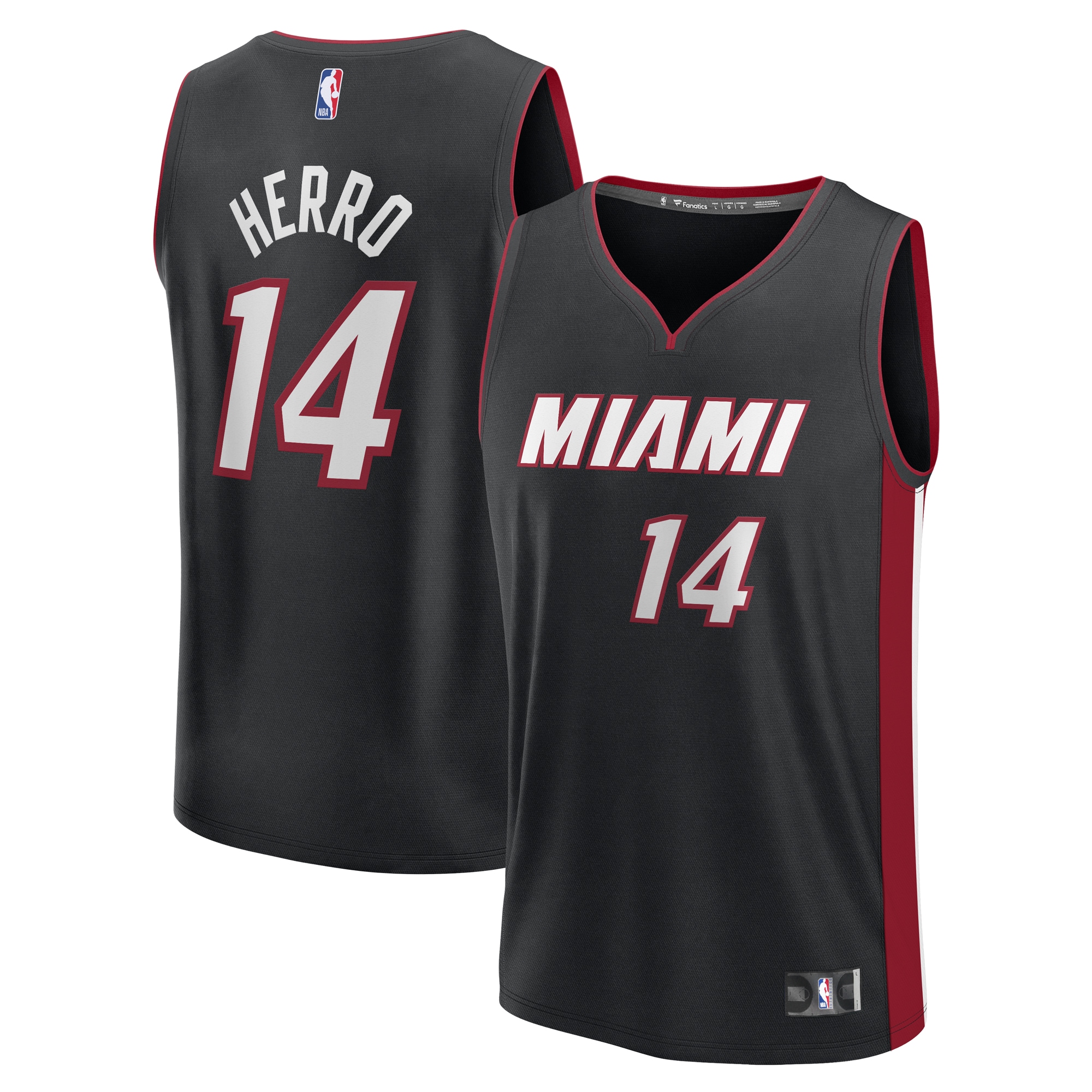 Tyler Herro Miami Heat Fanatics Youth Fast Break Player Jersey - Black - Icon Edition