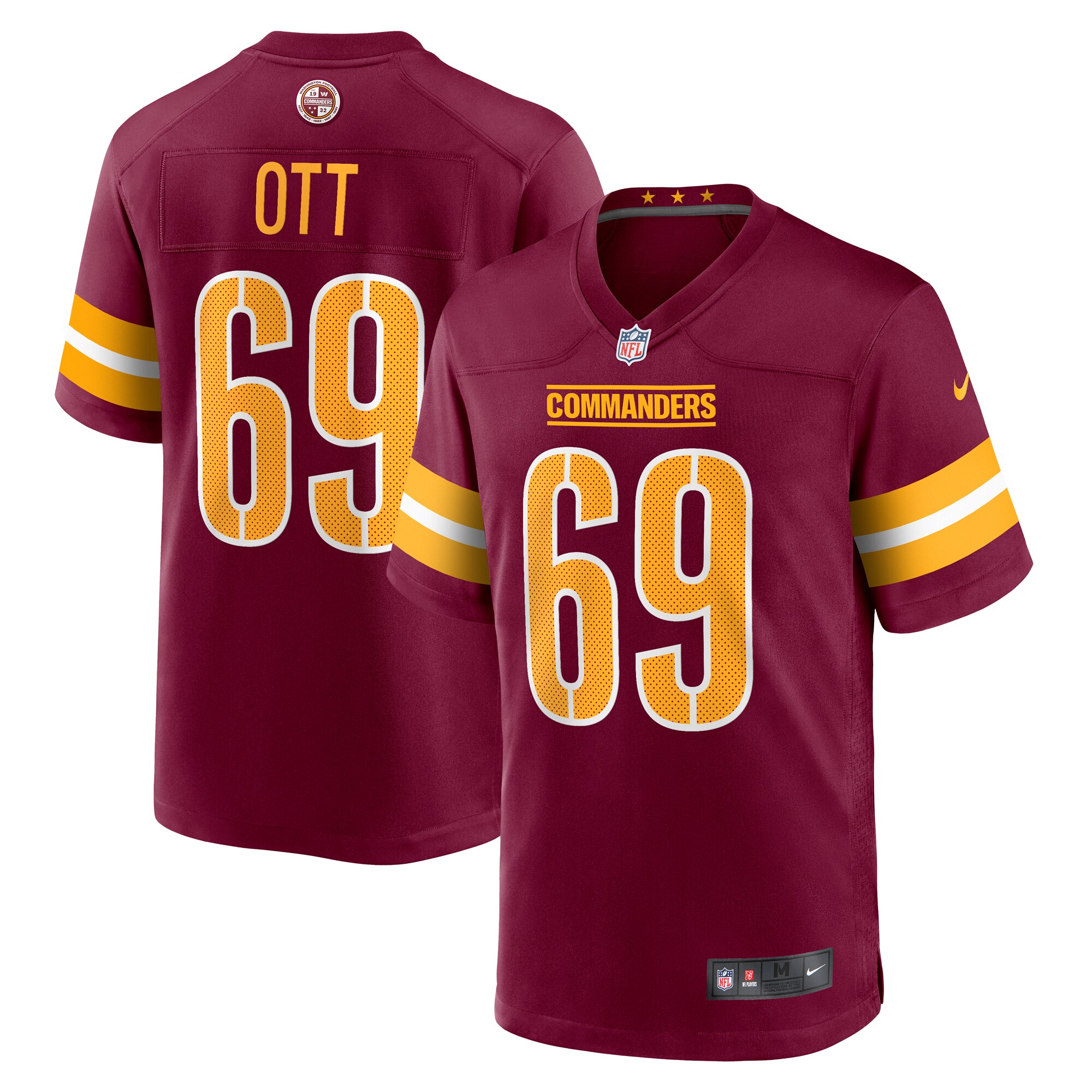 Tyler Ott Washington Commanders Game Jersey - Burgundy