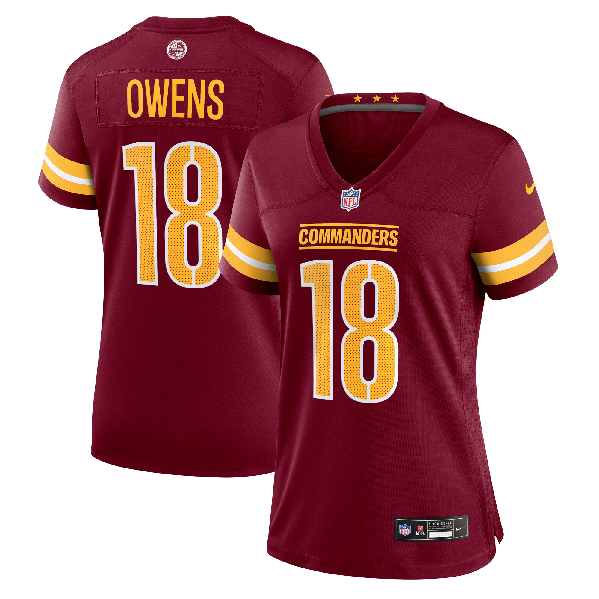 Tyler Owens Washington Commanders Women's Team Game Jersey - Burgundy