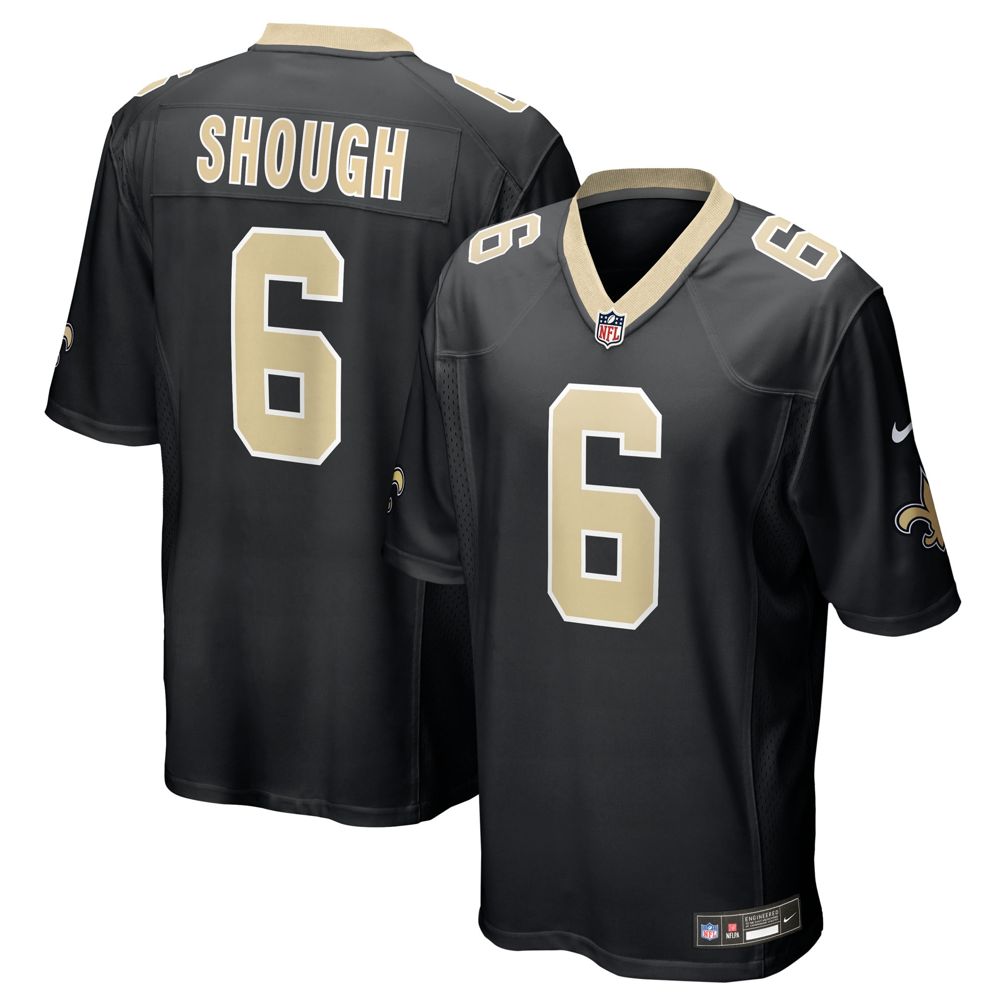 Tyler Shough New Orleans Saints Game Jersey - Black