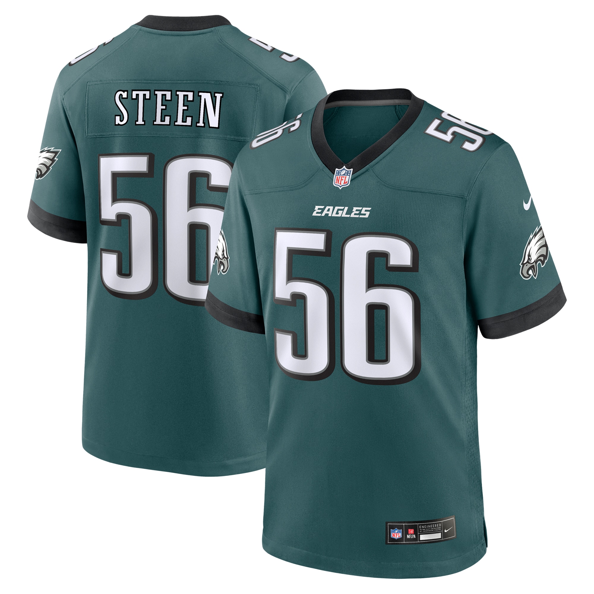 Tyler Steen Philadelphia Eagles Team Game Jersey - Midnight Green