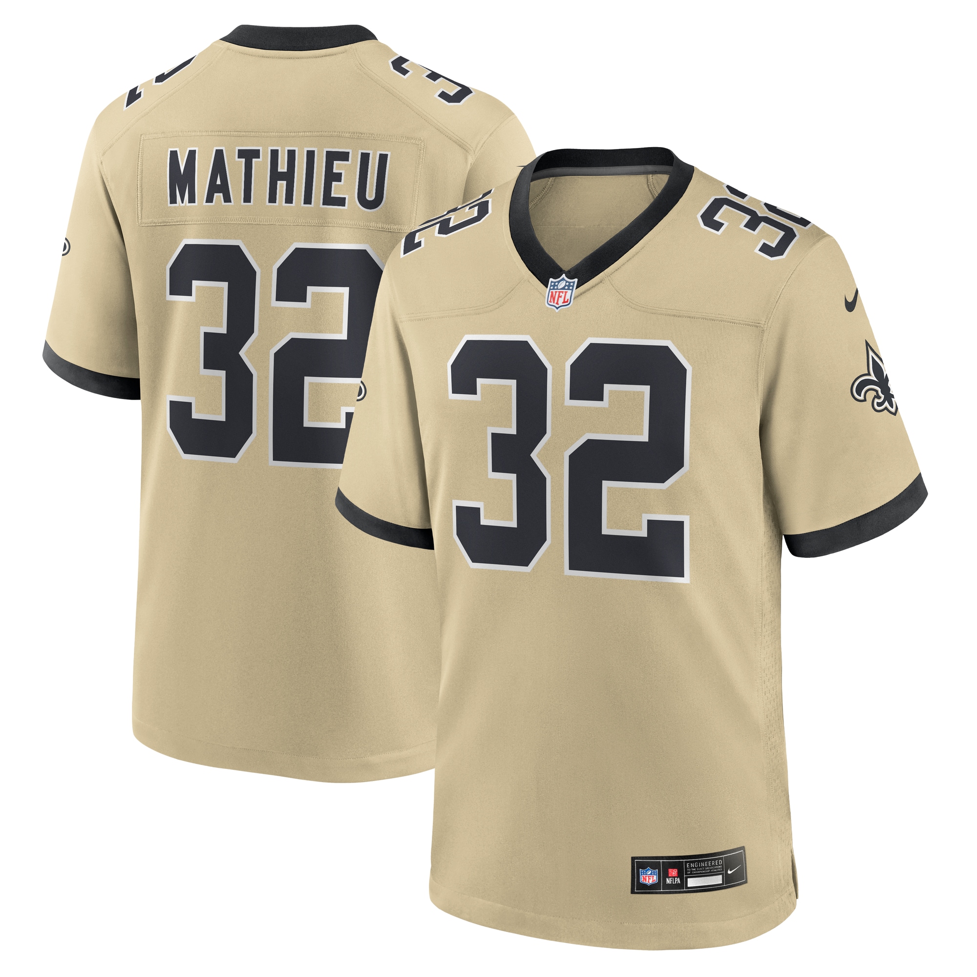 Tyrann Mathieu New Orleans Saints Gameday Golds Alternate Game Player Jersey