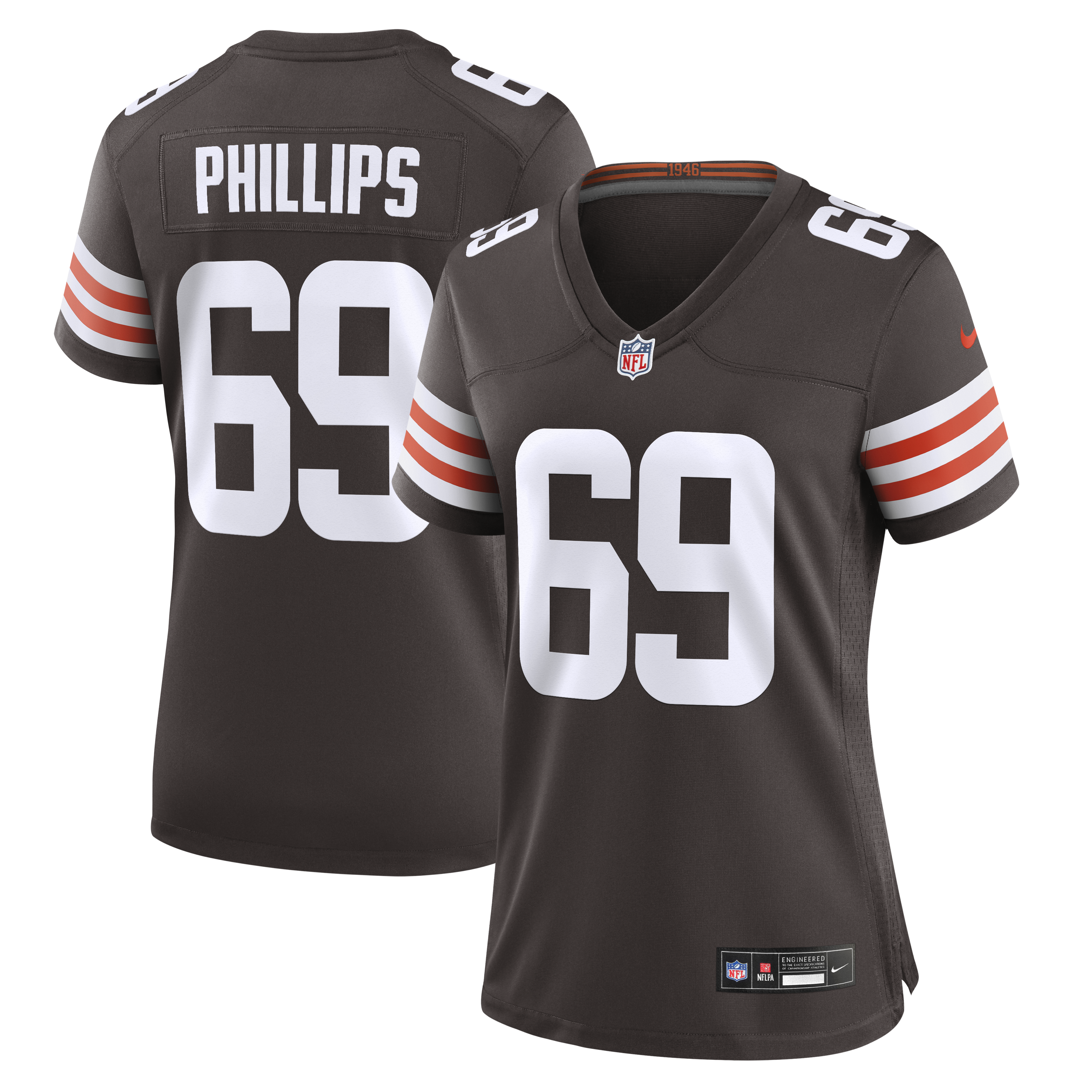 Tyre Phillips Cleveland Browns Women's Team Game Jersey - Brown