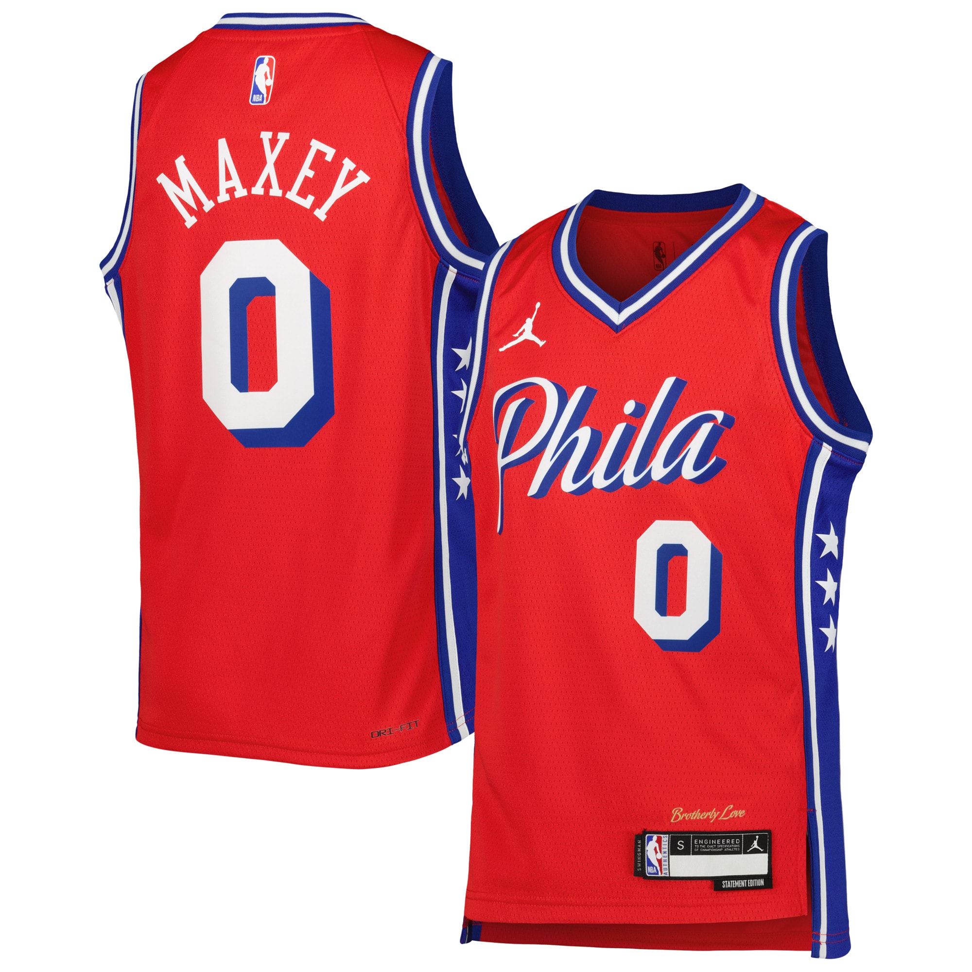 Tyrese Maxey Philadelphia 76ers Jordan Brand Youth Swingman Jersey - Statement Edition - Red