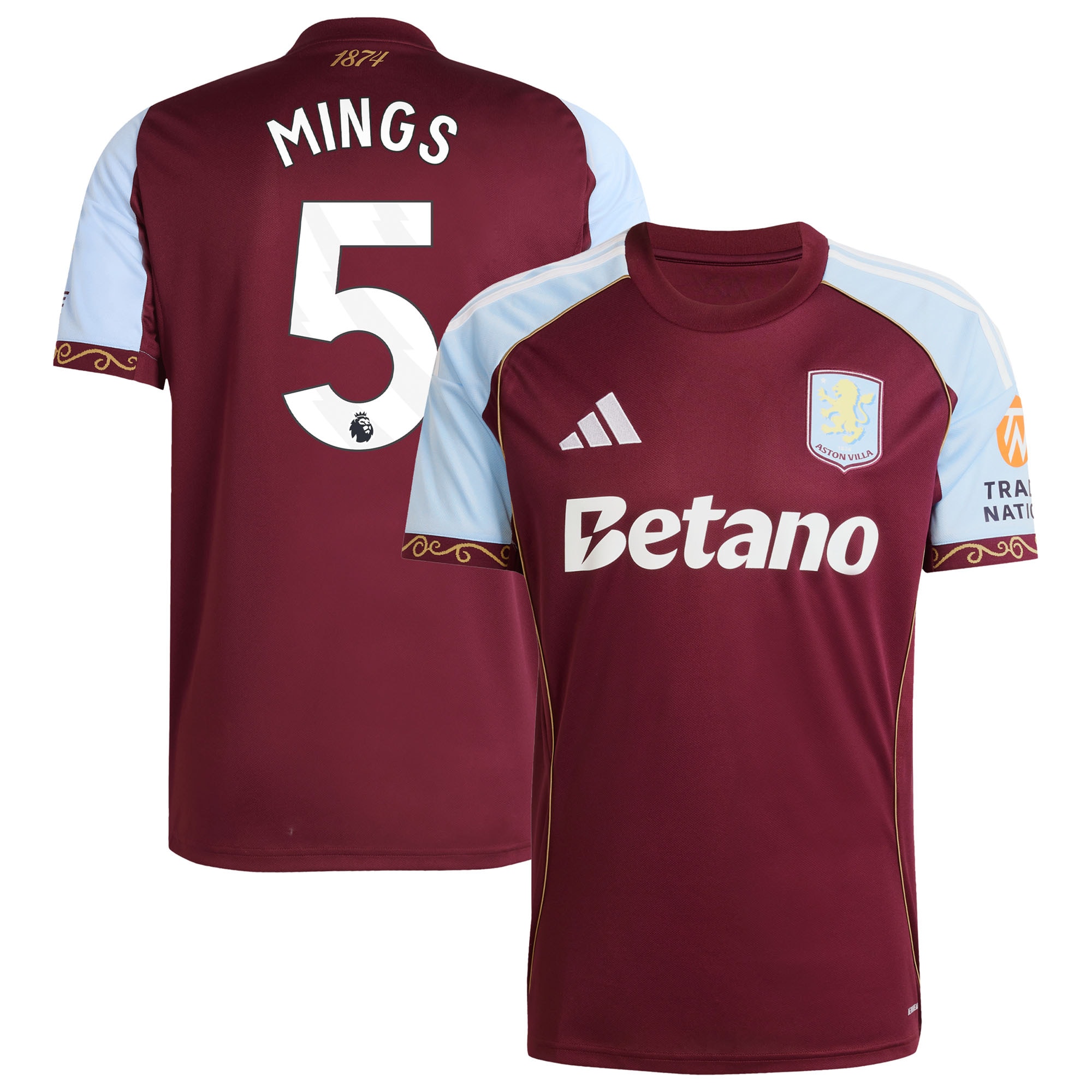 Tyrone Mings Aston Villa 2025/26 Home Jersey - Claret