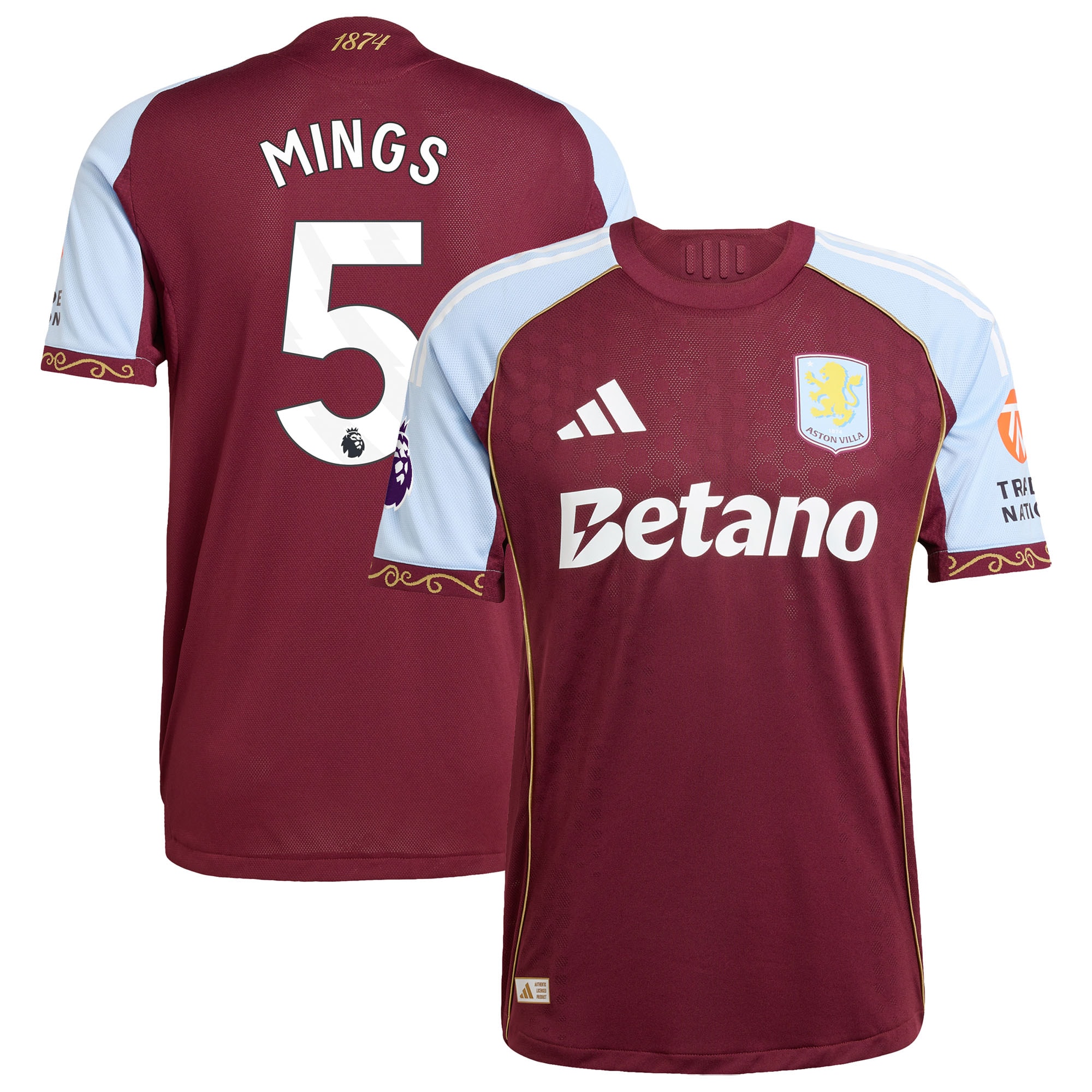 Tyrone Mings Aston Villa 2025/26 Home Jersey - Claret