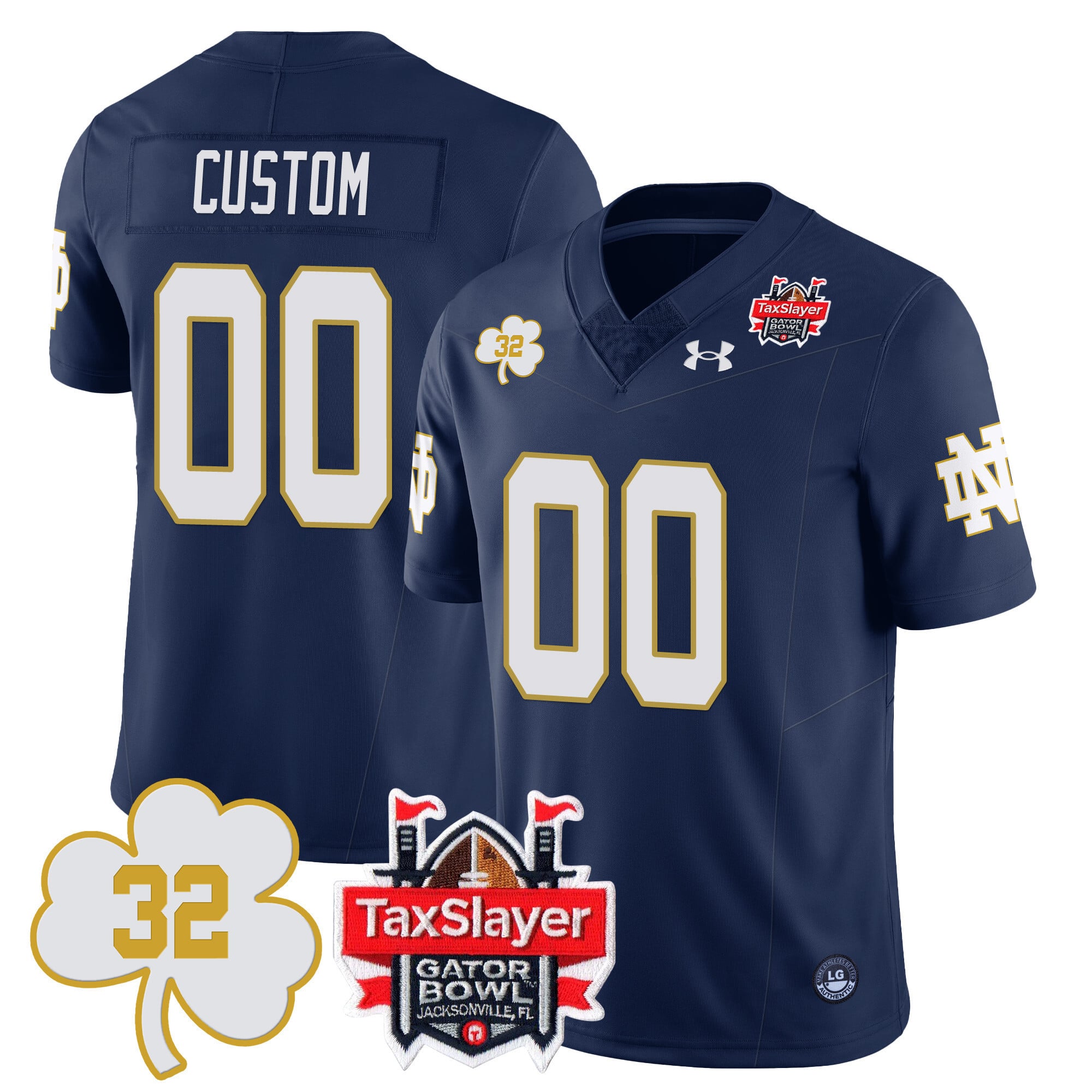 Alternative view of Under Armour Green Jersey - Under Armour Notre Dame Green Custom