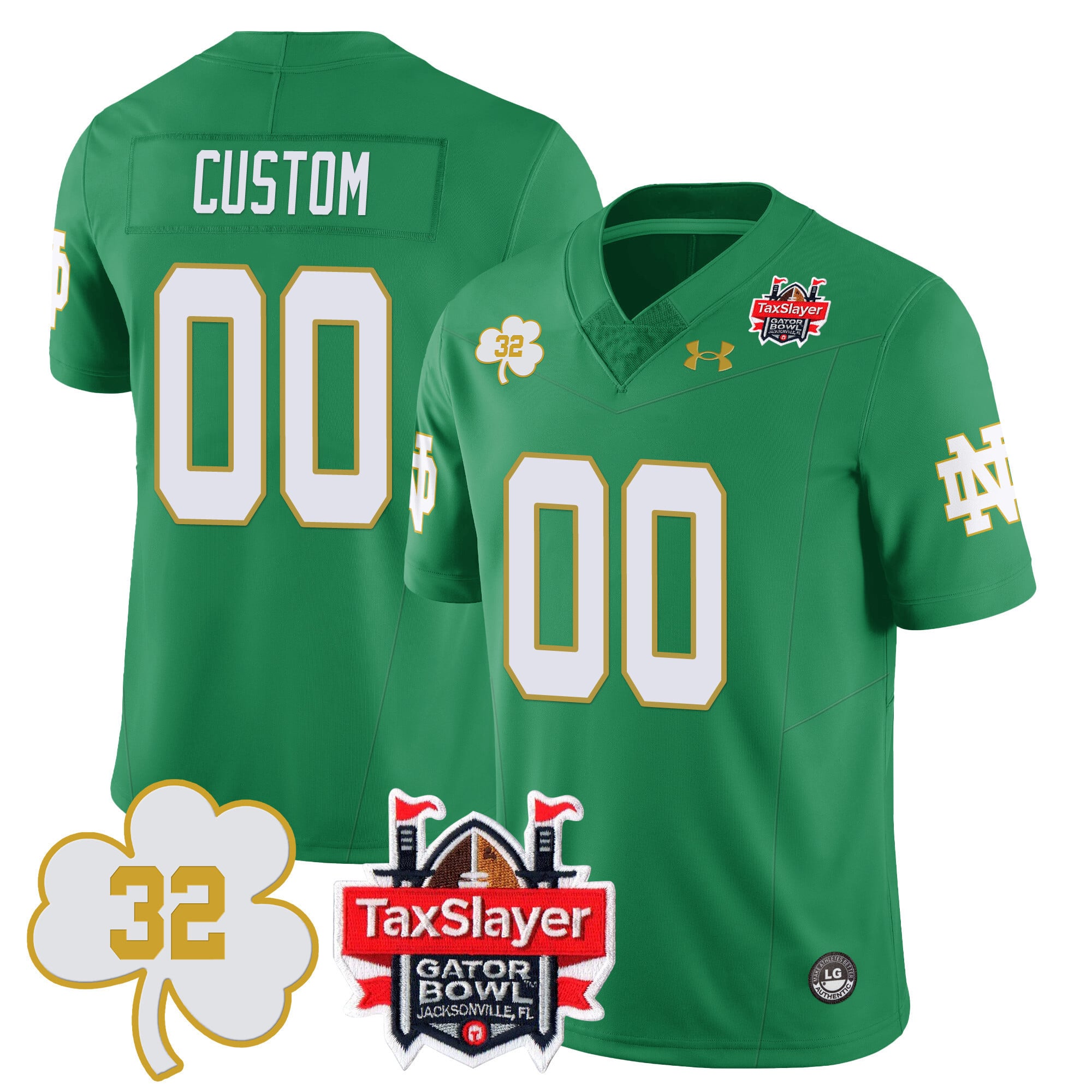 Under Armour Green Jersey - Under Armour Notre Dame Green Custom