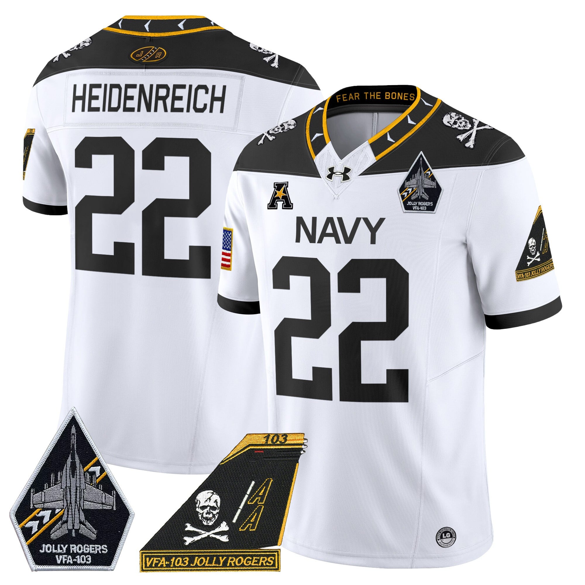 Alternative view of Under Armour Navy Horvath Jersey - Jolly Rogers VFA-103