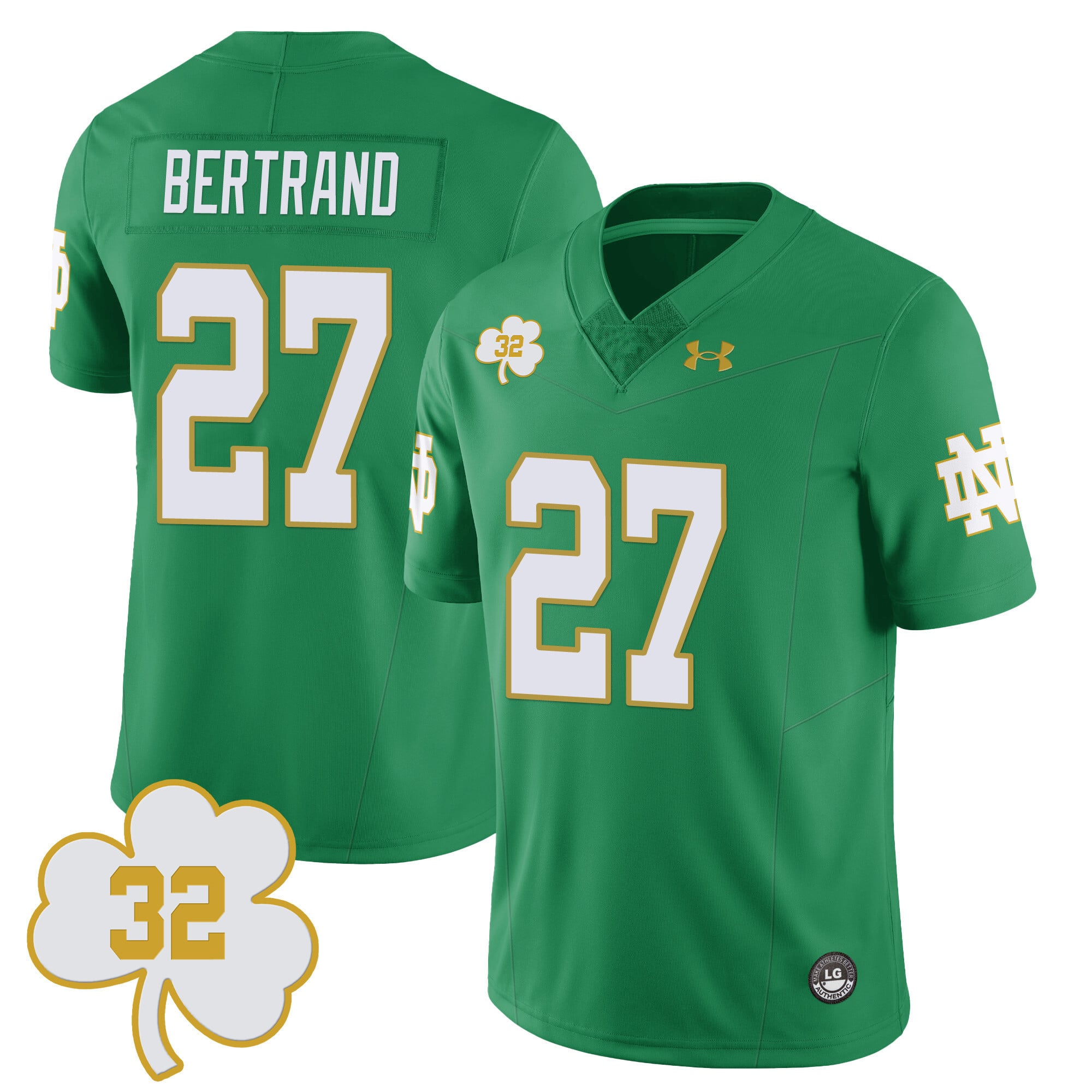 Alternative view of Under Armour Notre Dame Alt #76 Jersey - Green