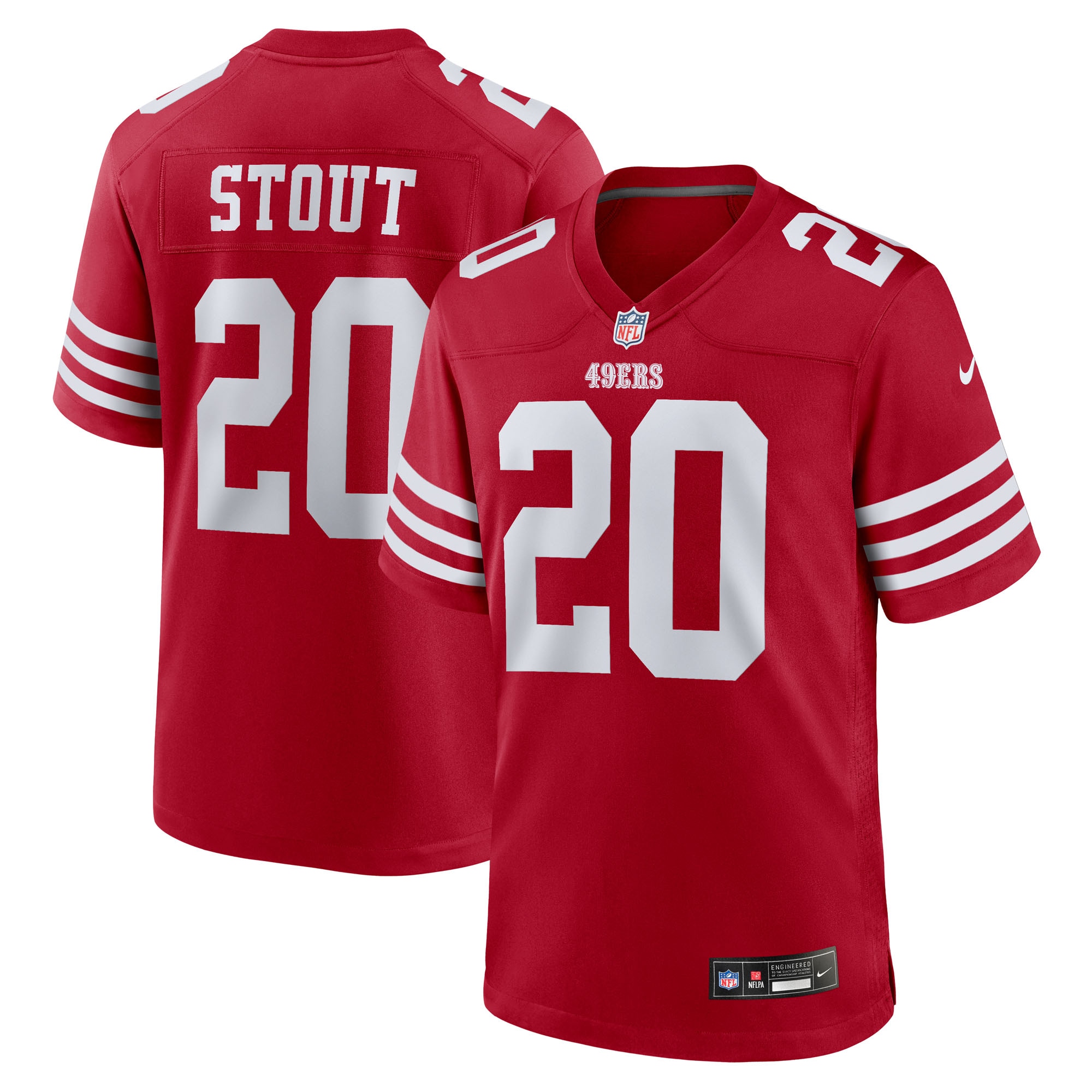 Upton Stout San Francisco 49ers Team Game Jersey - Scarlet