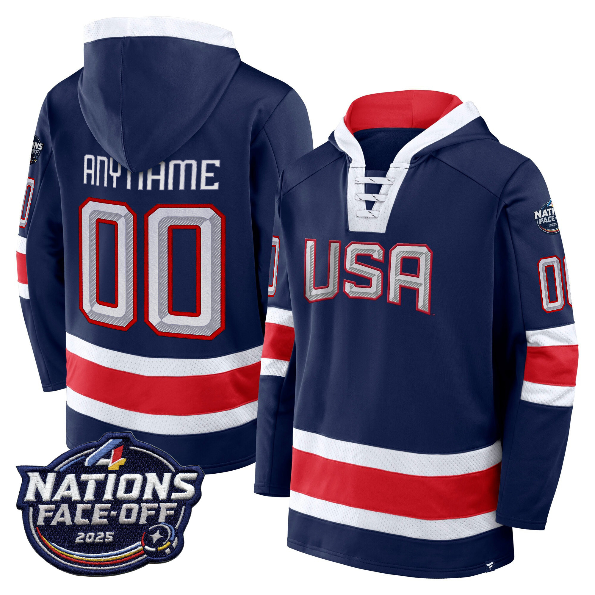 USA Hockey Hoodie Navy - Nations Face-Off 2025 USA Hockey Hoodie
