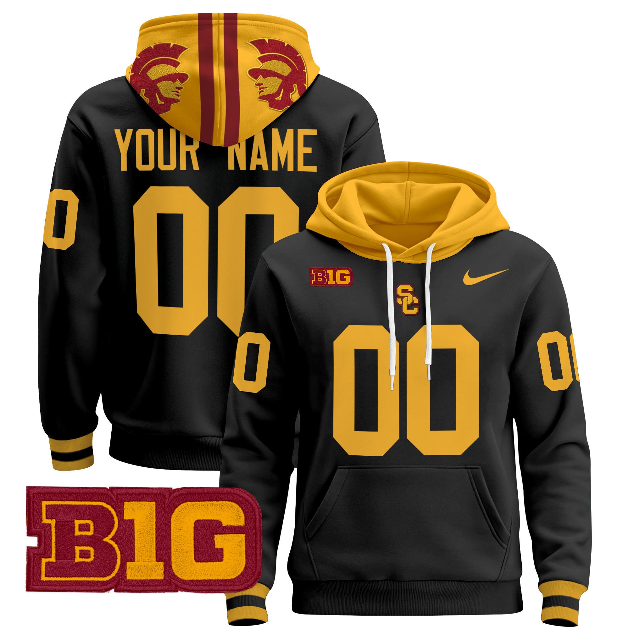 Alternative view of USC Trojans Custom Hoodie - Nike USC Trojans Maroon & Gold Custom