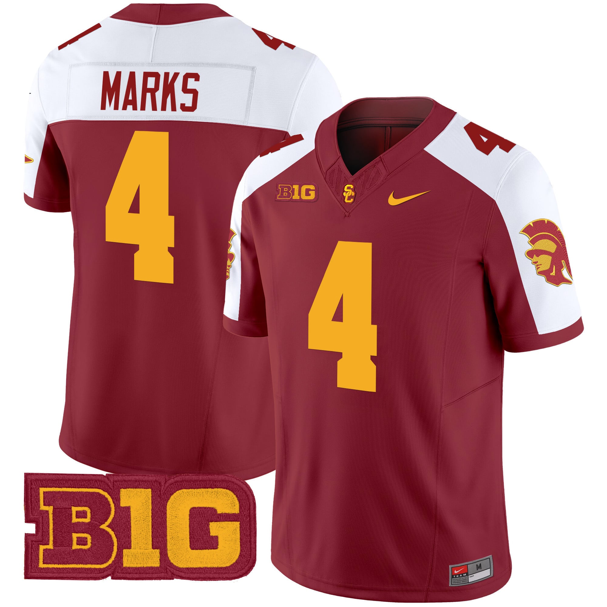 Alternative view of USC Trojans Moss #7 - Nike - Maroon & Gold Jersey